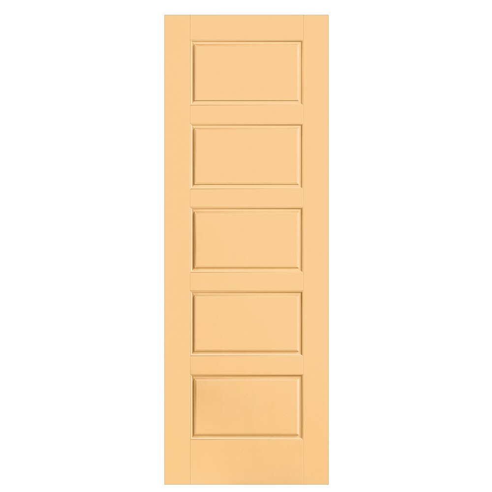 Masonite 1443895 Riverside 28-in x 80-in Marigold 5-panel equal Smooth Hollow core Prefinished Molded composite Slab Door