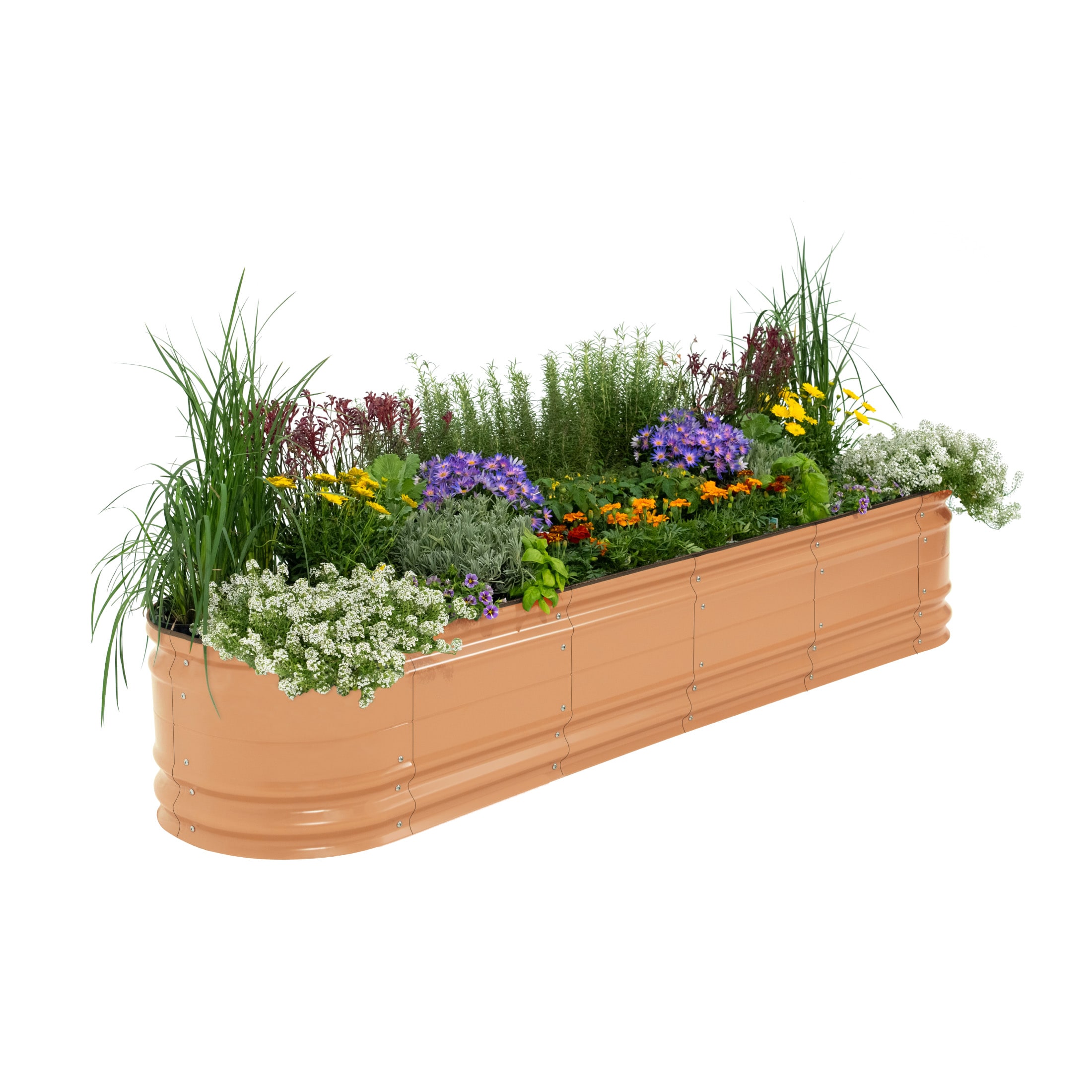 Vego Garden VB9N117TCG2 32-cu ft 42-in W x 78-in L x 17-in H Terra Cotta Galvanized Metal Raised Garden Bed
