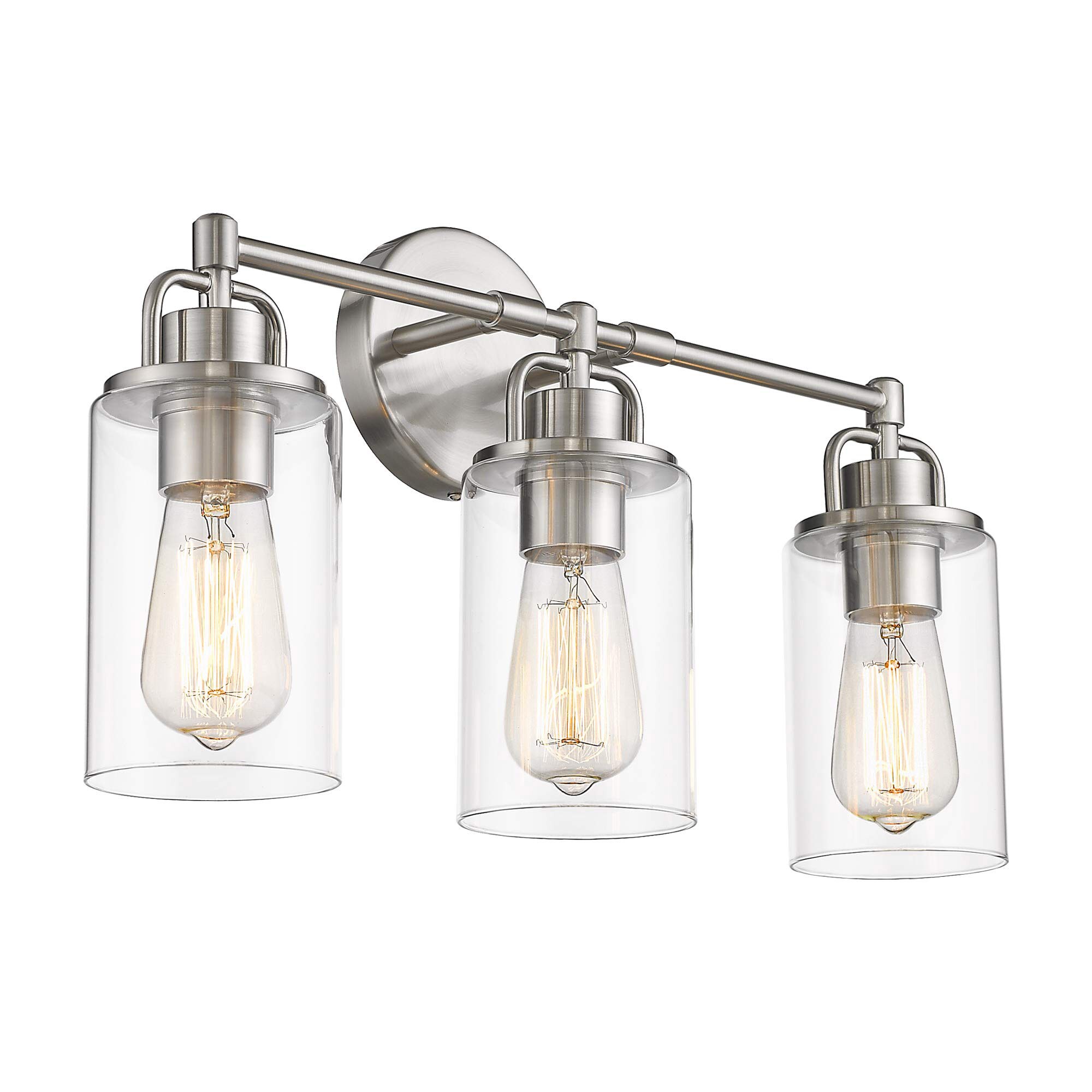 LTMATE LS4FH06-3W BN JAZAVA 19.8-in 3 -Light Brushed Nickel Industrial Vanity light