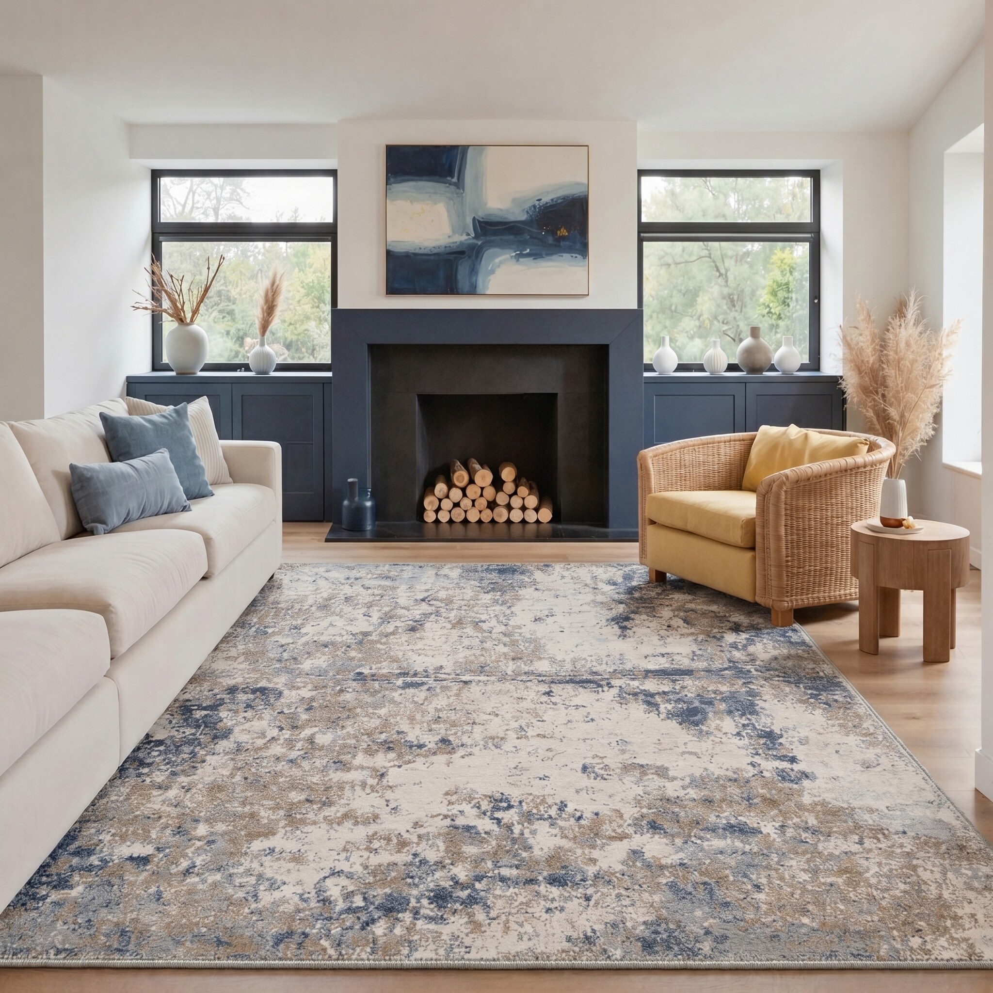 BAVNI 10X14 Area Rugs for Living Room Machine Washable Non Slip Backing ...