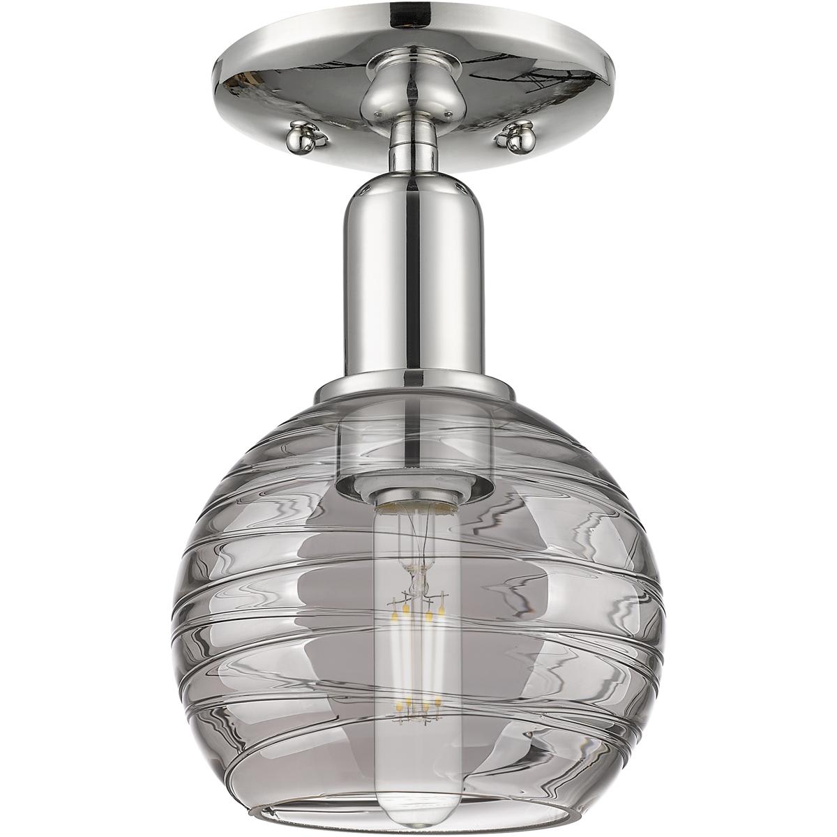 Innovations Lighting  716-1C-PN-G1213-6SM Athens Deco Swirl Semi-Flush Mount Polished Nickel