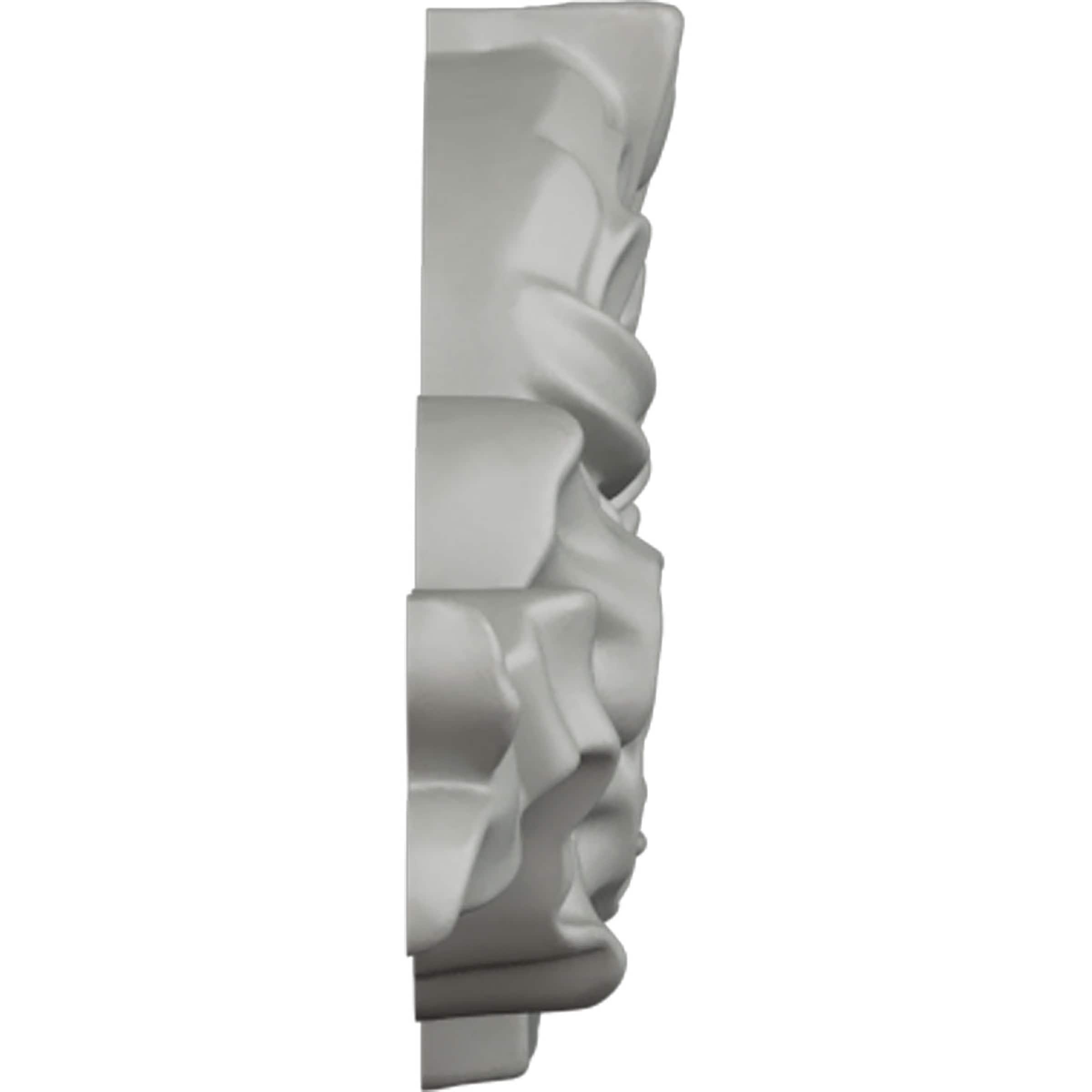 Gray Polyurethane Rectangular Decorative Wreath Onlay