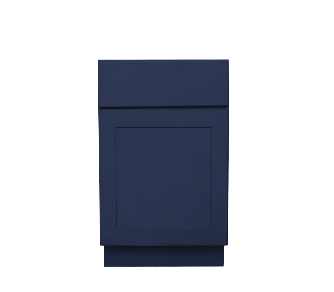RELIABILT Creston 24-in W x 34.5-in H x 24-in D Navy Blue Painted Base Ready to Assemble (RTA) Plywood Cabinet Recessed Panel Shaker
