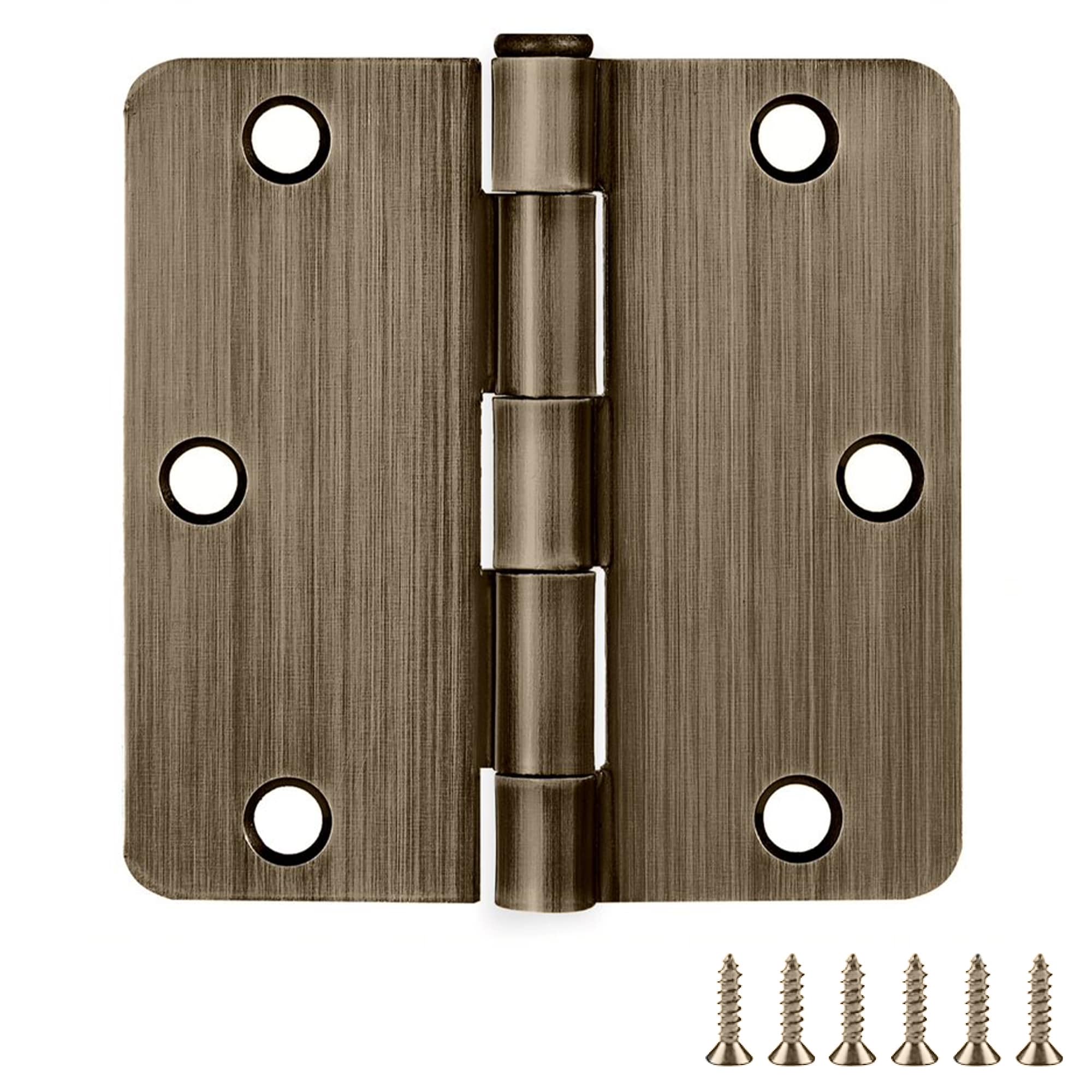 Design House 188383 3-1/2-in H x 1/4-in Radius Antique Brass Butterfly Interior/Exterior Door Hinge 6 -Pack