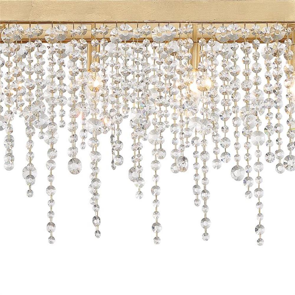 Antique Gold Elegance 6-Light Chandelier with Hand Cut Crystal