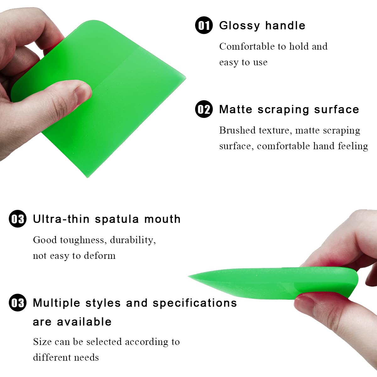 Ahfiwaso 5 in 1 Rubber Squeegee Kit Flexible Soft TPU Coating Scrapers ...