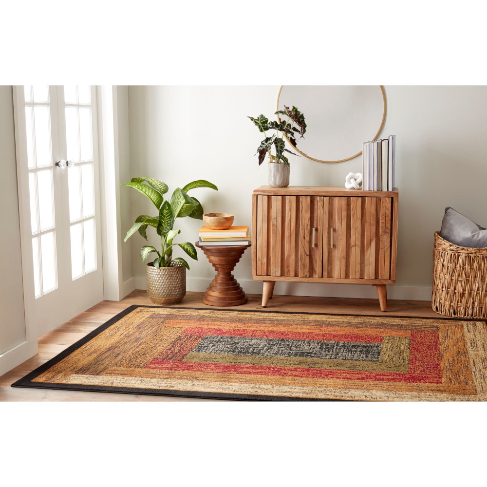 Home Dynamix 2-41019-450 Royalty Vega 5 x 7 (ft) Loomed Polypropylene Black Rectangular Indoor Geometric Area rug