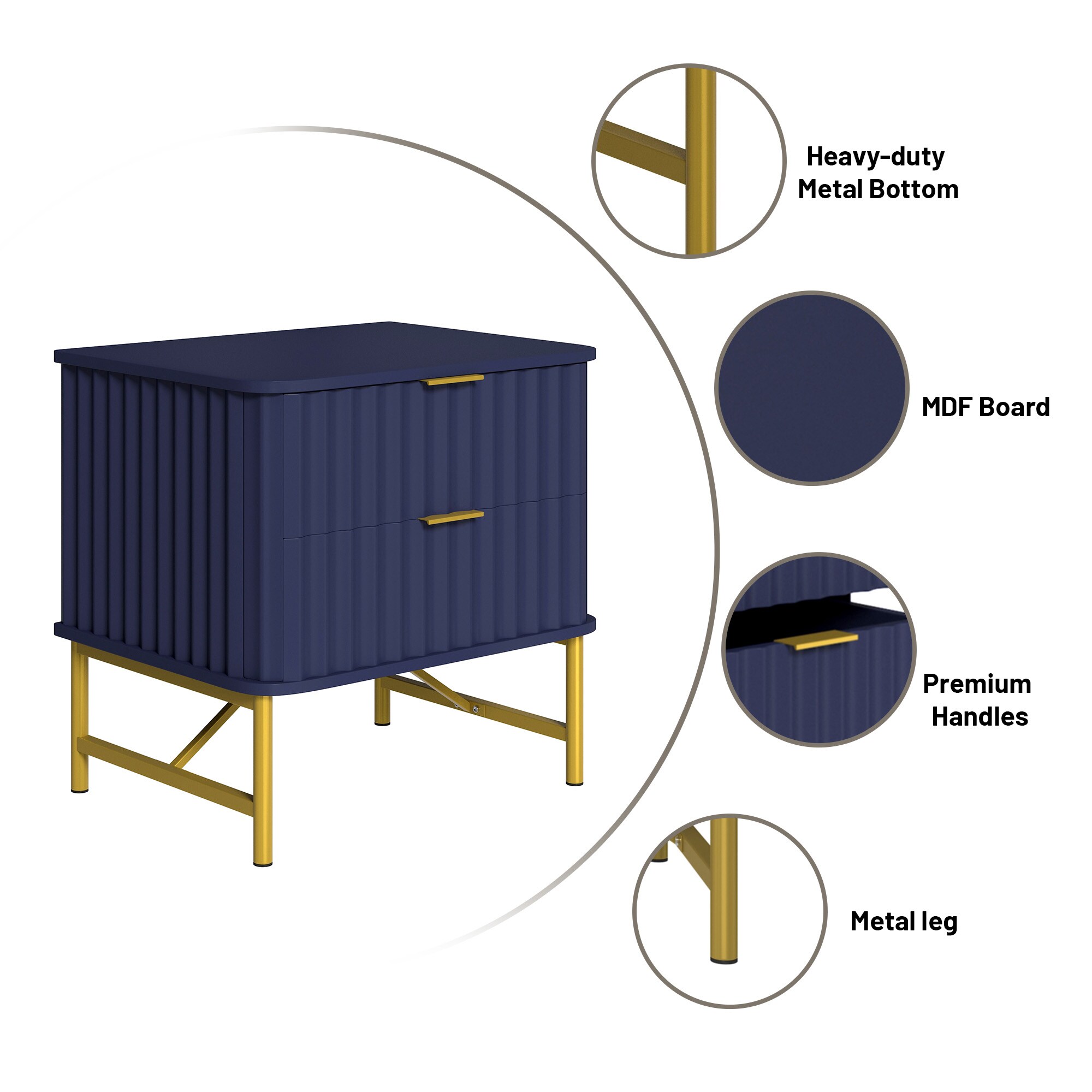 Clihome CL-CJ002ECG-BL nightstands - View #5