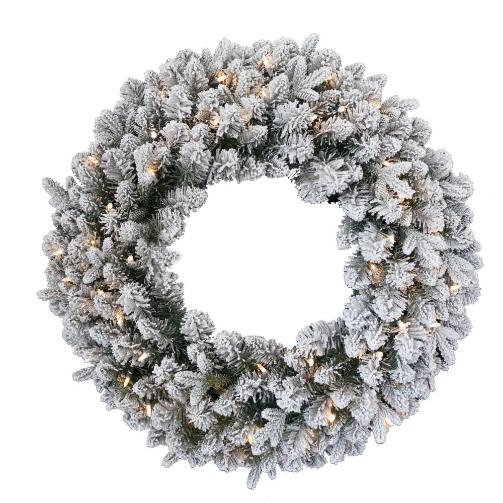 battery operated white wreath