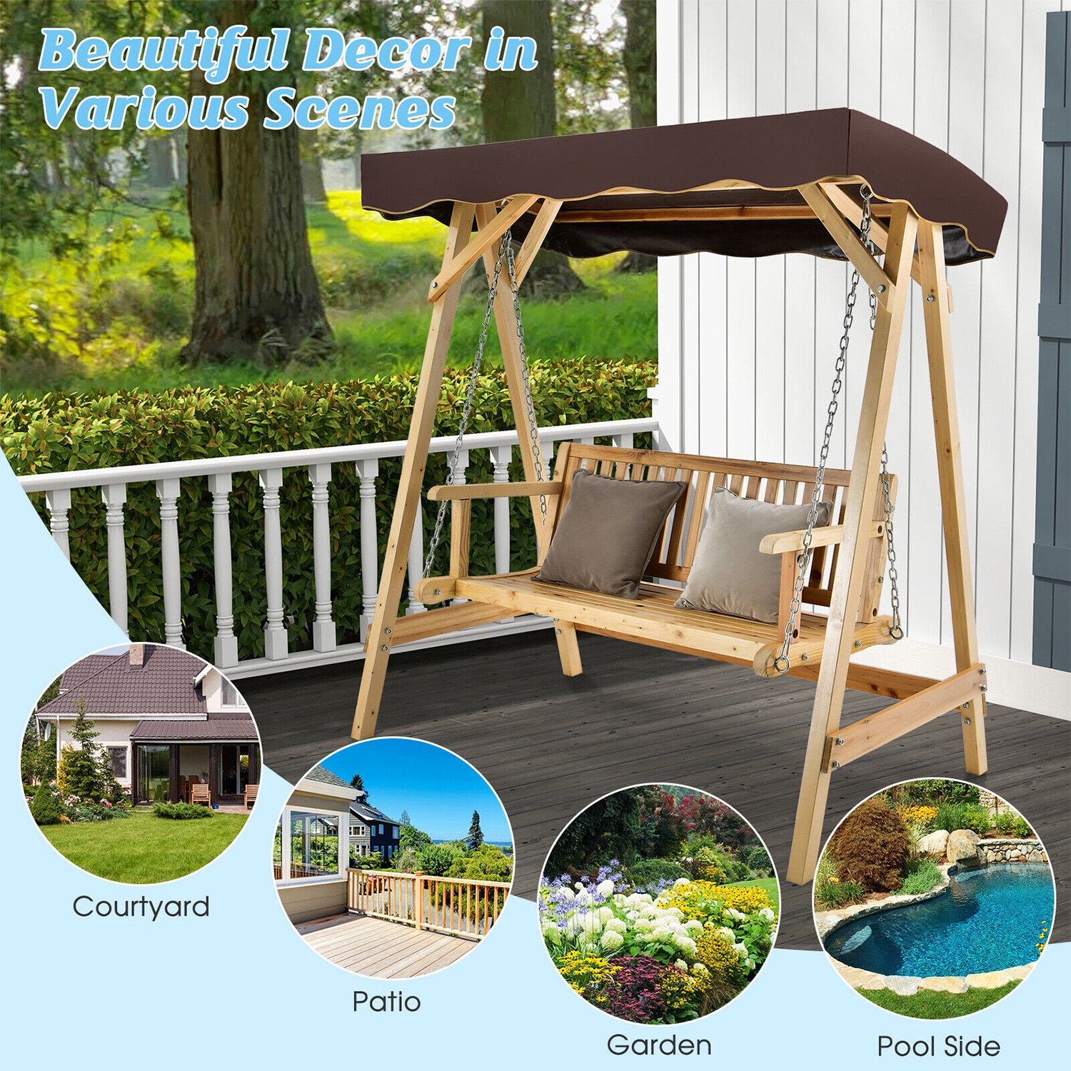 Lowes outdoor discount swings with canopy