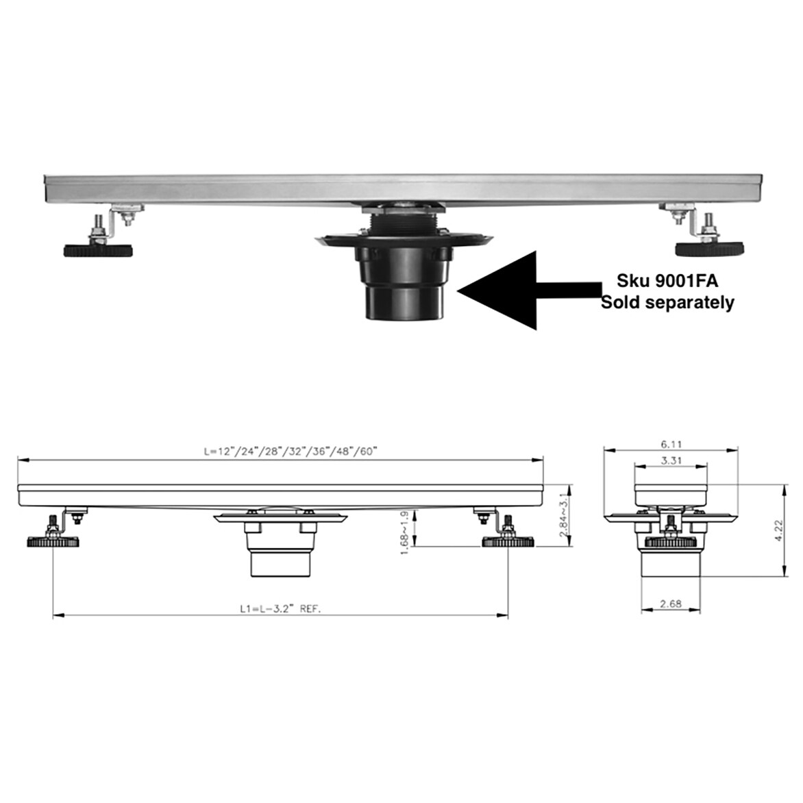 ELEGANTE DRAIN COLLECTION KD01A108-24 Drains-Flanges - View #5