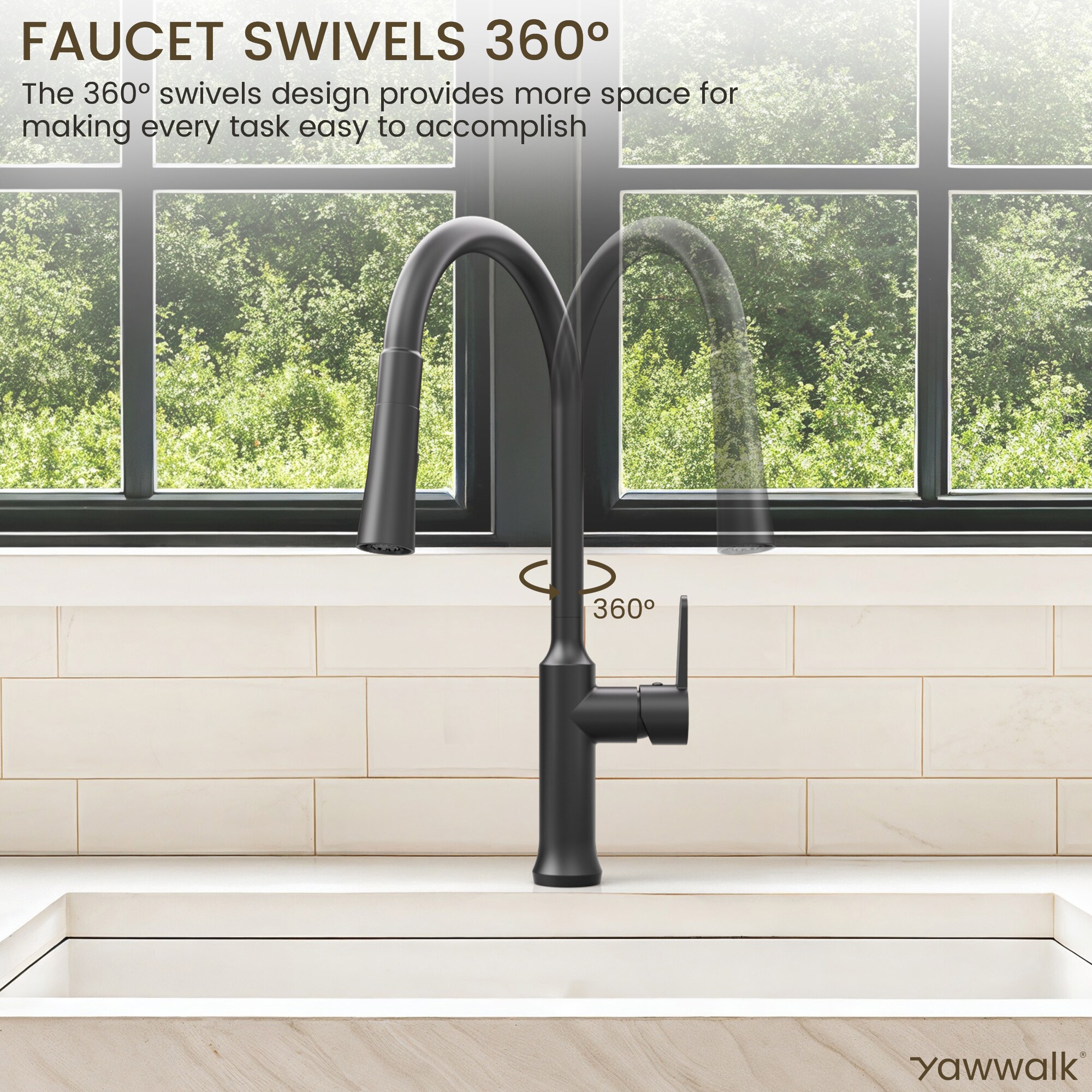 YAWWALK Y11W74-MB Kitchen-Faucets - View #5