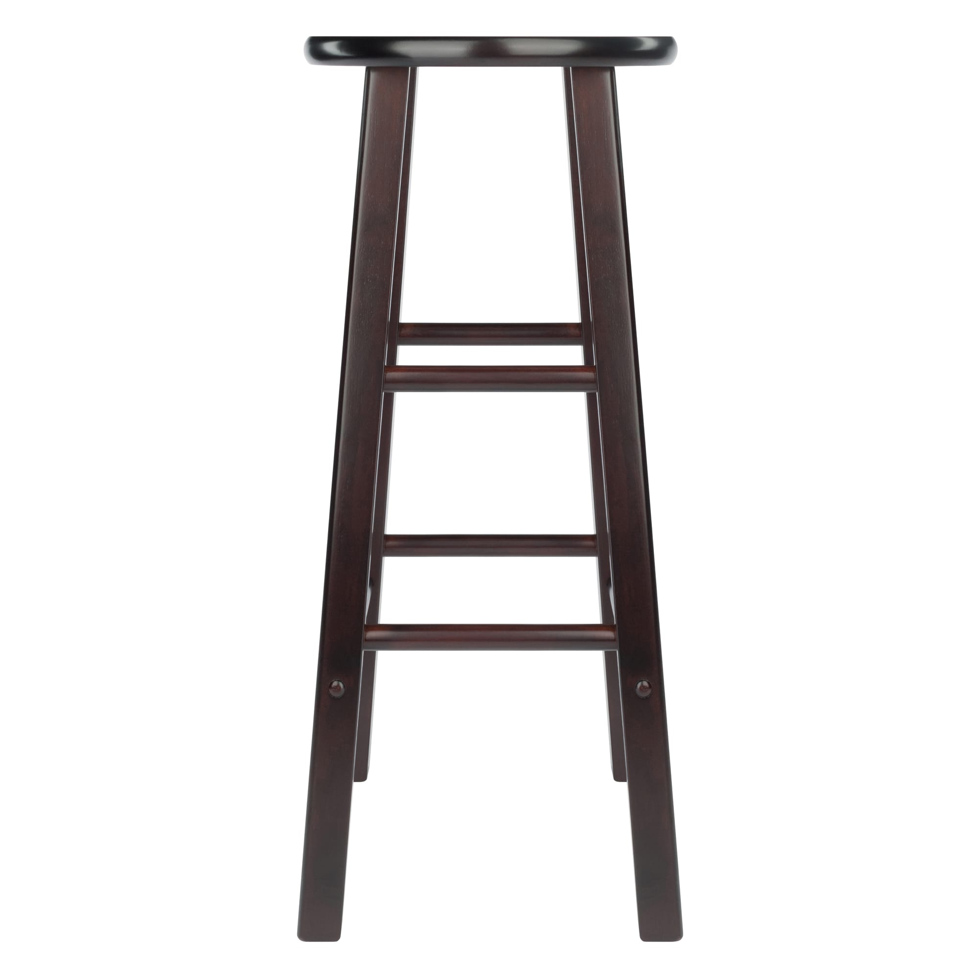 Espresso Industrial Solid Wood Bar Stools Set of 2