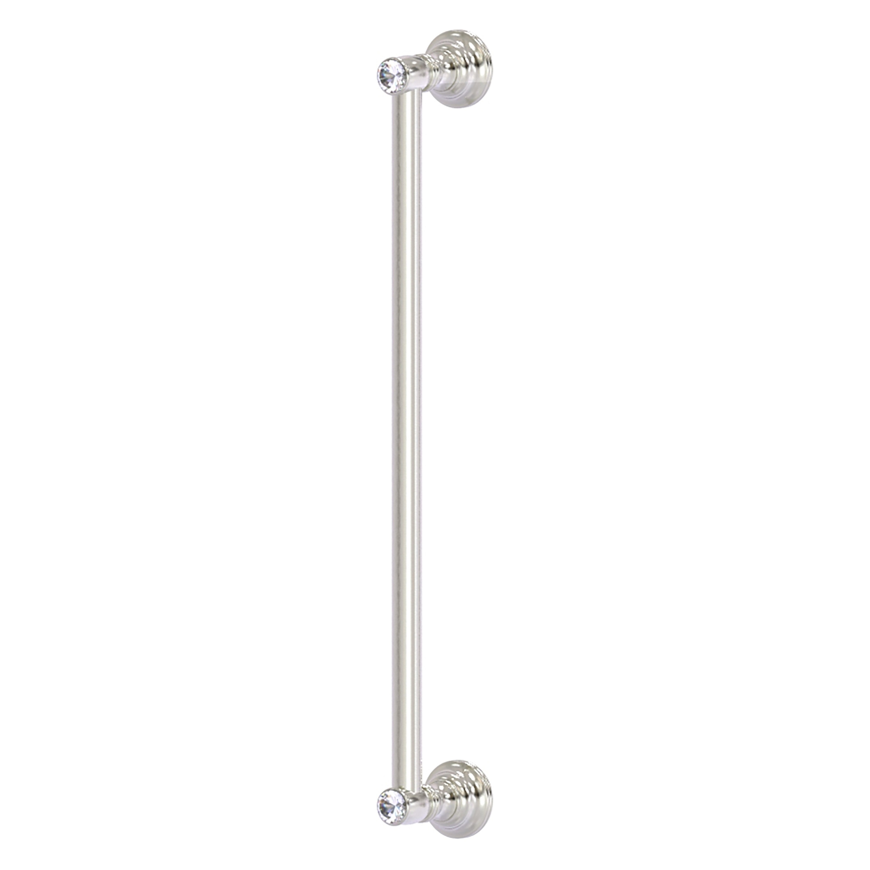 Allied Brass CC-3-18-SN Carolina Crystal 18-in , 457mm Center to Center Satin Nickel Dual Mount Cylindrical Bar For Use on Appliances Drawer Pulls
