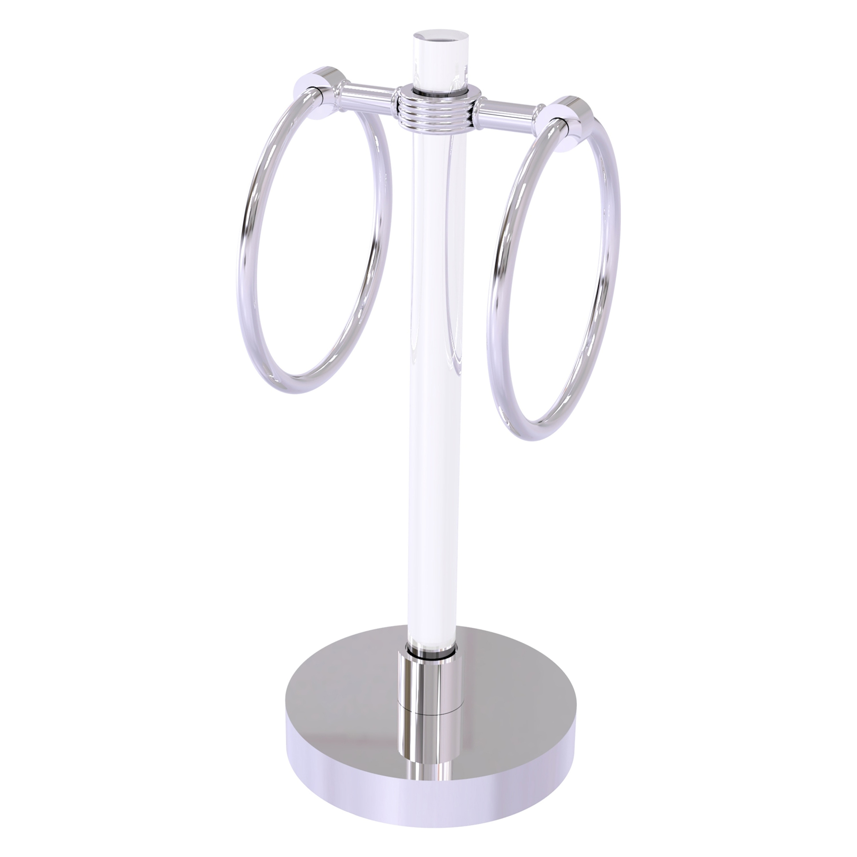 Allied Brass Clearview Satin Brass Freestanding Countertop Towel Ring