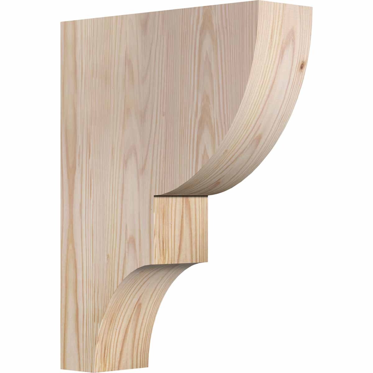 Ekena Millwork COR04X12X16RID00SDF 3.5-in x 12-in x 16-in Ridgewood Unfinished Douglas fir Wood Paintable/Stainable Corbel