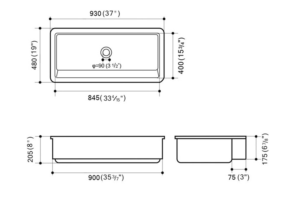 GZMR Kitchen Sinks Undermount 37-in x 19-in White Composite Single Bowl ...