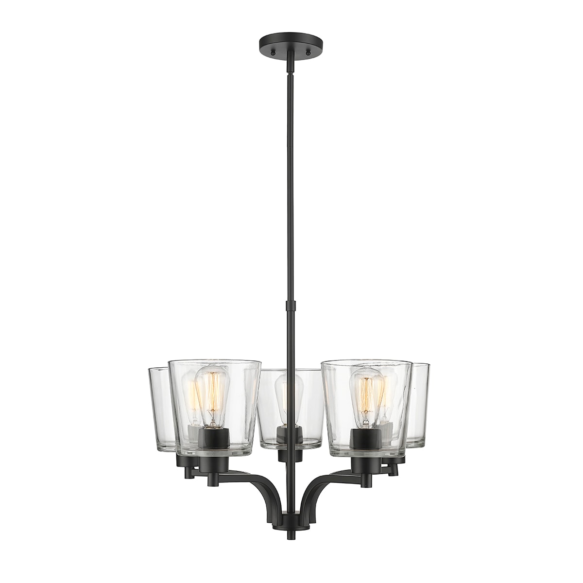 Millennium Lighting 497005-MB Evalon 5 -Light Matte Black Modern/contemporary For Use in Bedrooms, Dining Rooms, Foyers, Kitchens, Living Rooms Chandelier