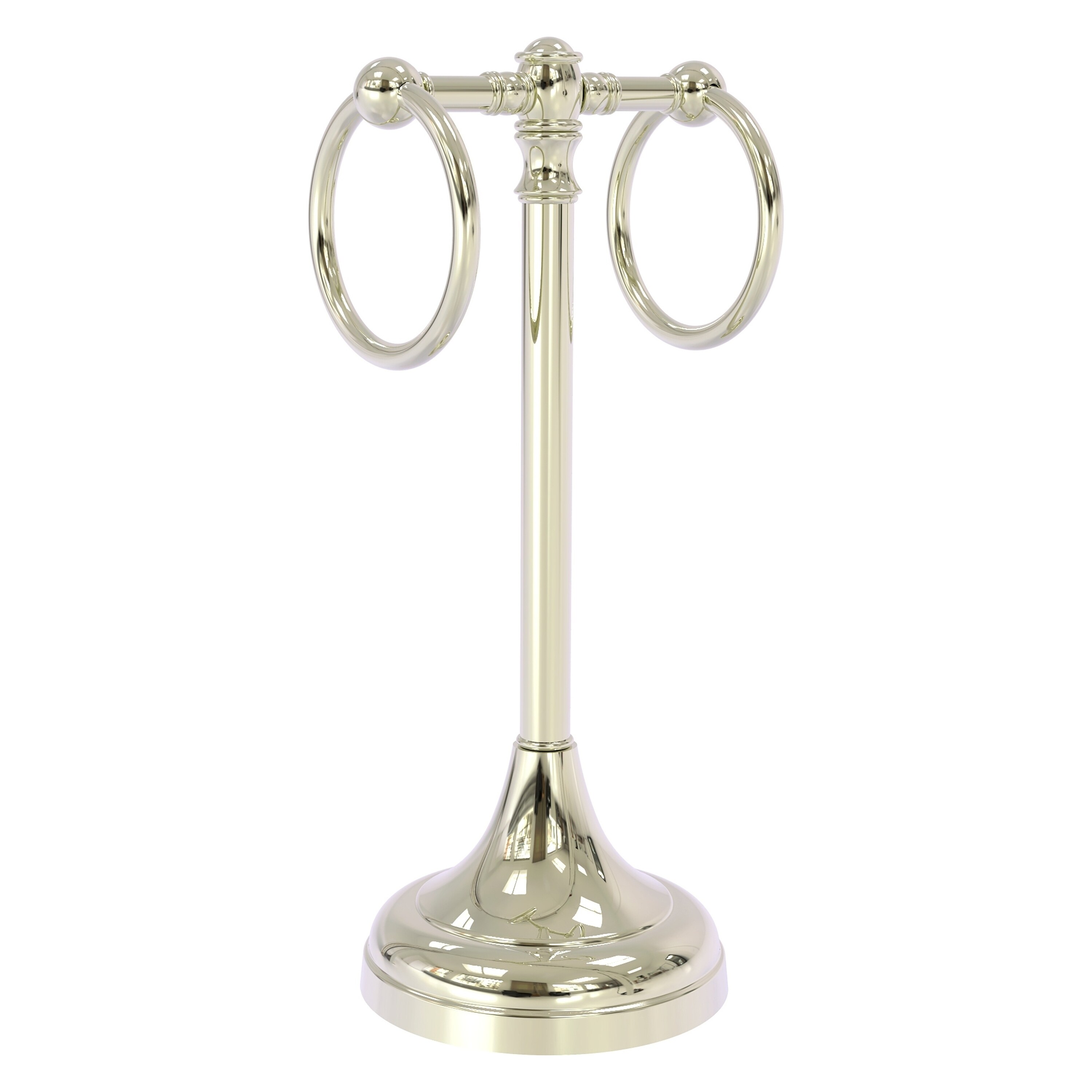 Allied Brass CL-53-PNI Carolina Polished Nickel Freestanding countertop Double Towel Ring