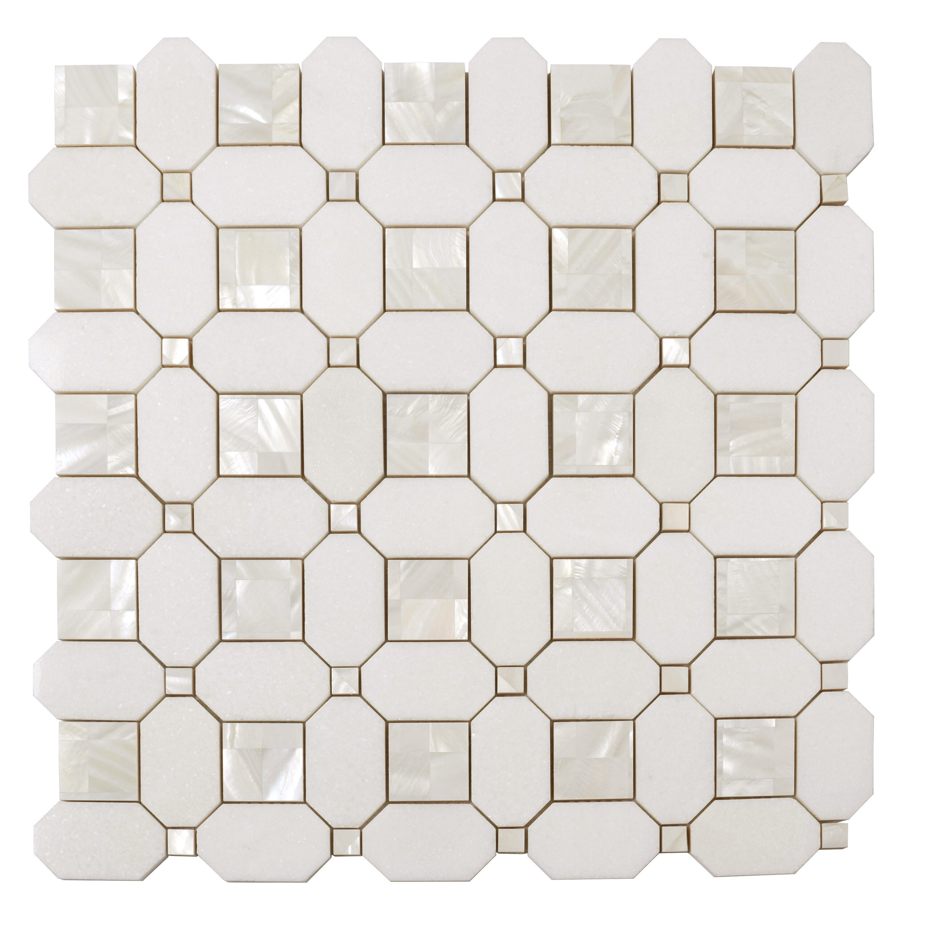 Apollo Tile APLALA88S10ASMPL Sample- Winterland Pearl White 12-in x 12-in Polished Patterned Floor and Wall Tile