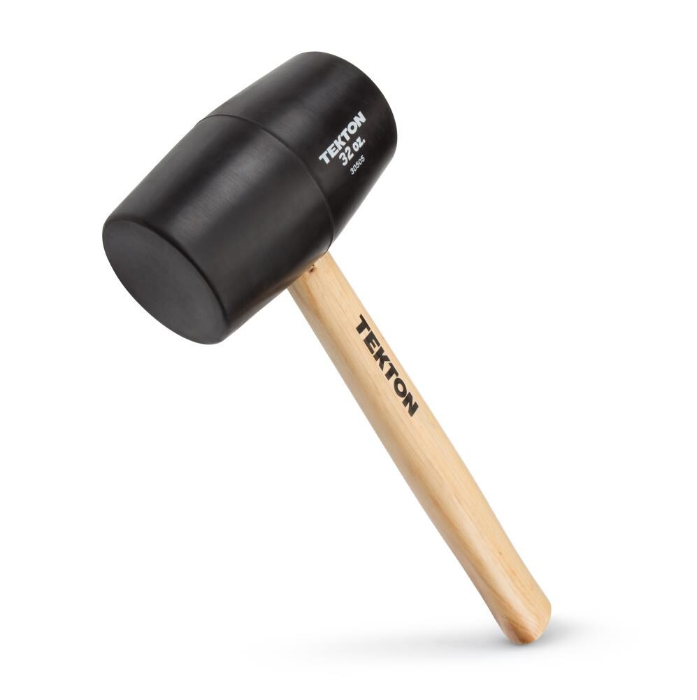 TEKTON 30505 32-oz Smooth Face Rubber Head Wood Rubber Mallet