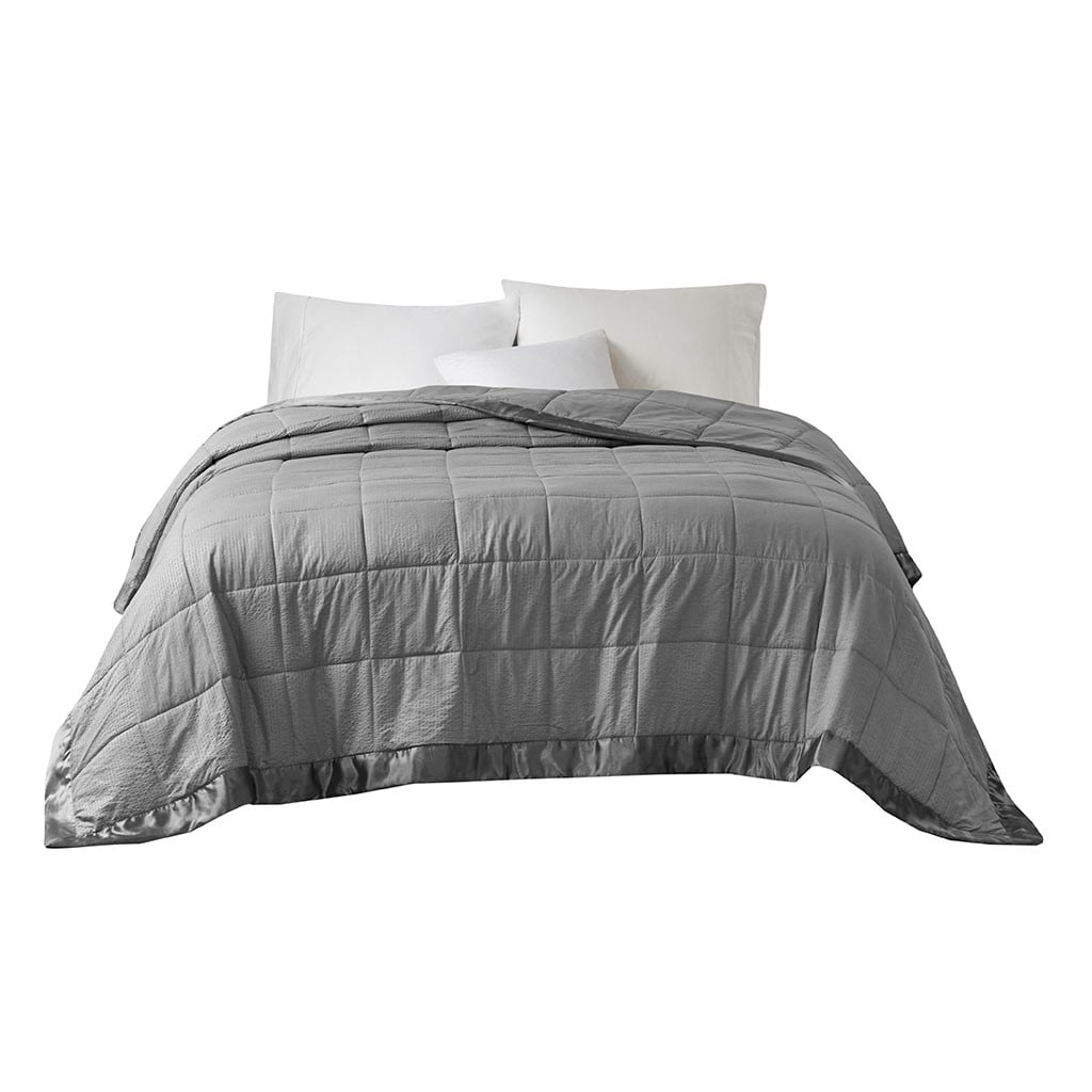 Gracie Mills GRACE-1567-15PM Lucile Textured Oversized Down Alternative Blanket with Satin Trim