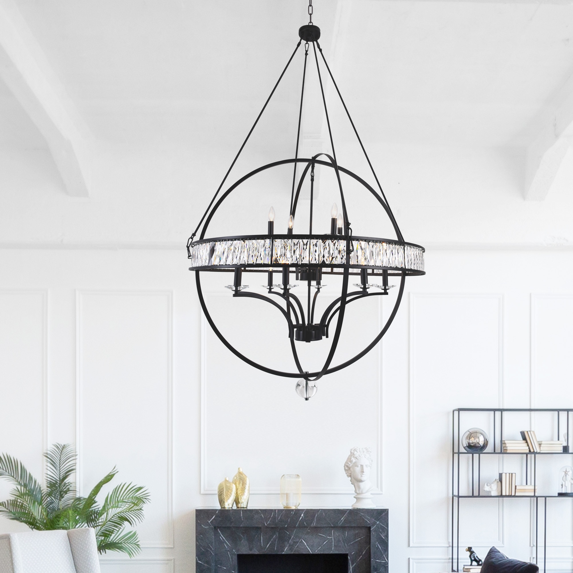 CWI Lighting 9957P42-12-101 Arkansas 12 -Light Black Traditional For Use in Bathrooms, Bedrooms, Dining Rooms, Foyers, Kitchens, Living Rooms Chandelier