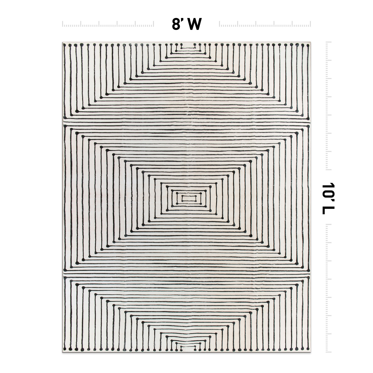 World Rug Gallery WR73IVORY8X10 Stanford 8 x 10 (ft) Flatweave Ivory Rectangular Indoor Geometric Global Machine washable Pet Friendly Area rug