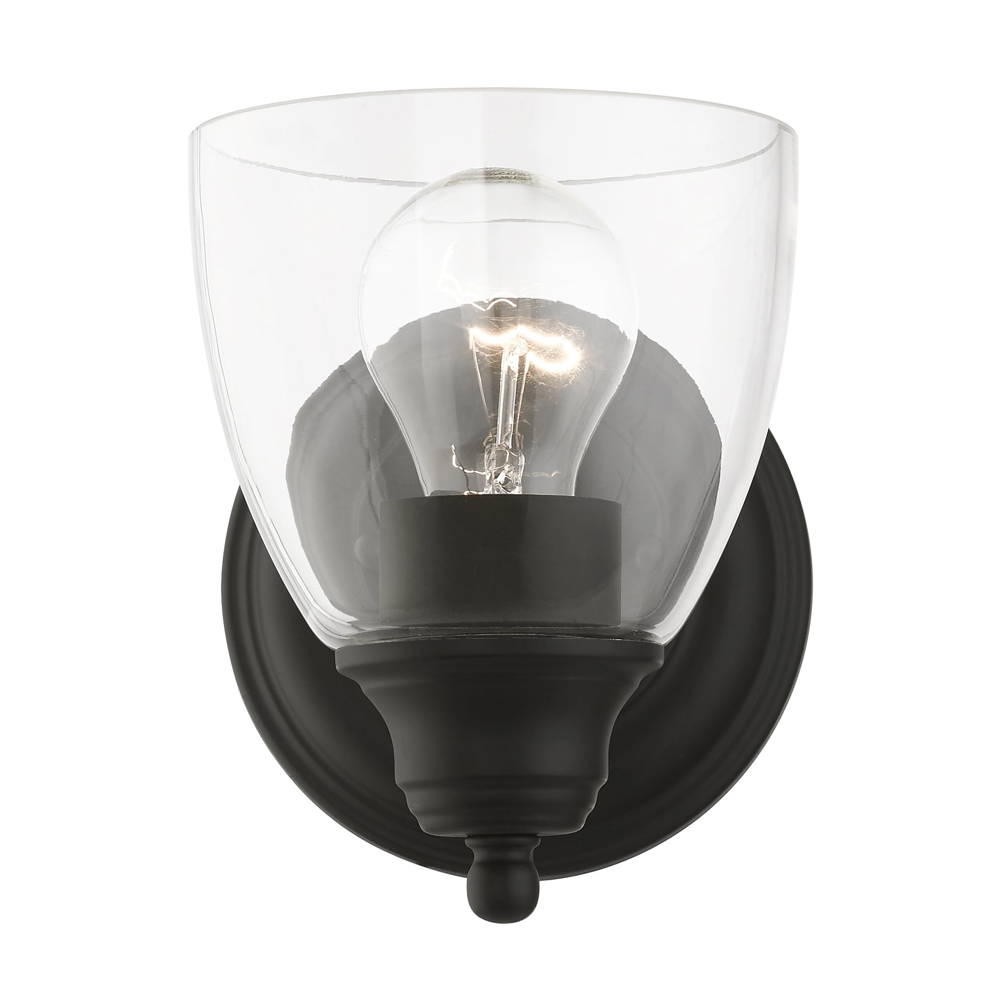 Black Hand Blown Glass 1-Light Vanity Sconce