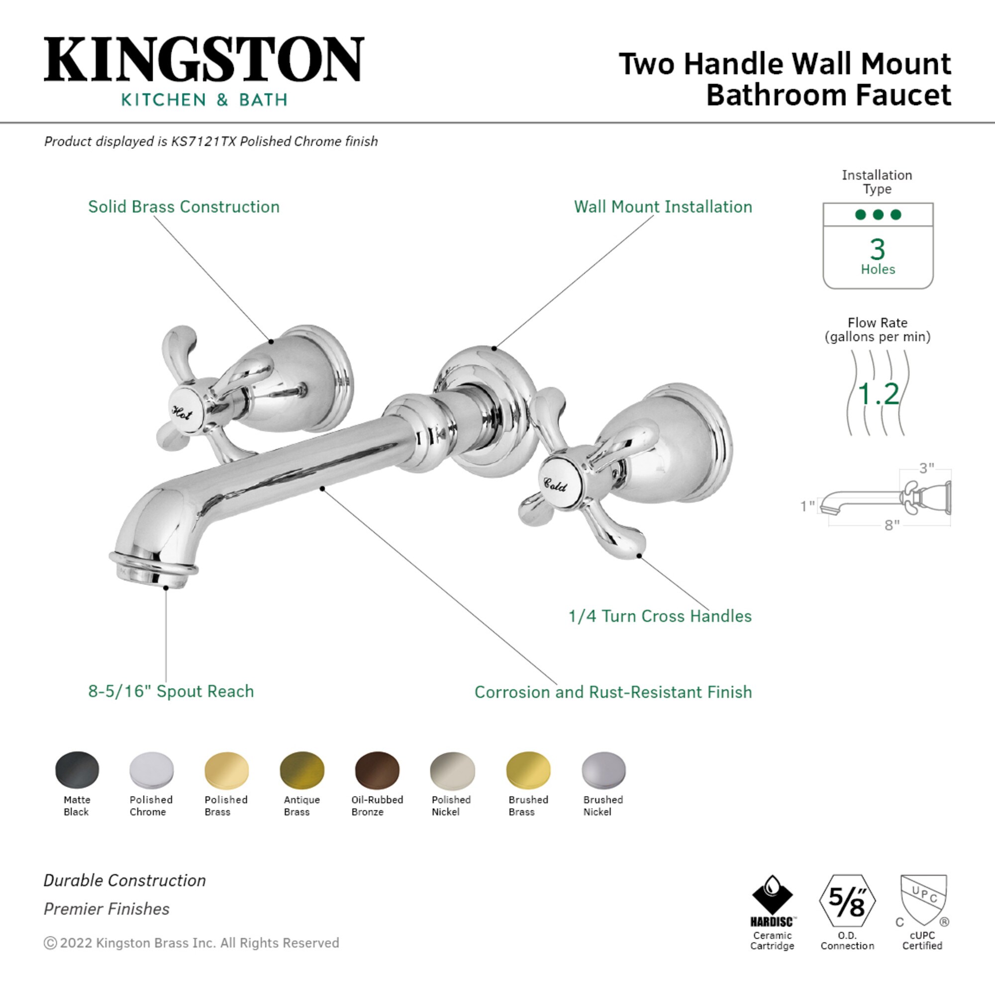 Kingston Brass WLKS7128TX Lavatory-Faucets - View #2