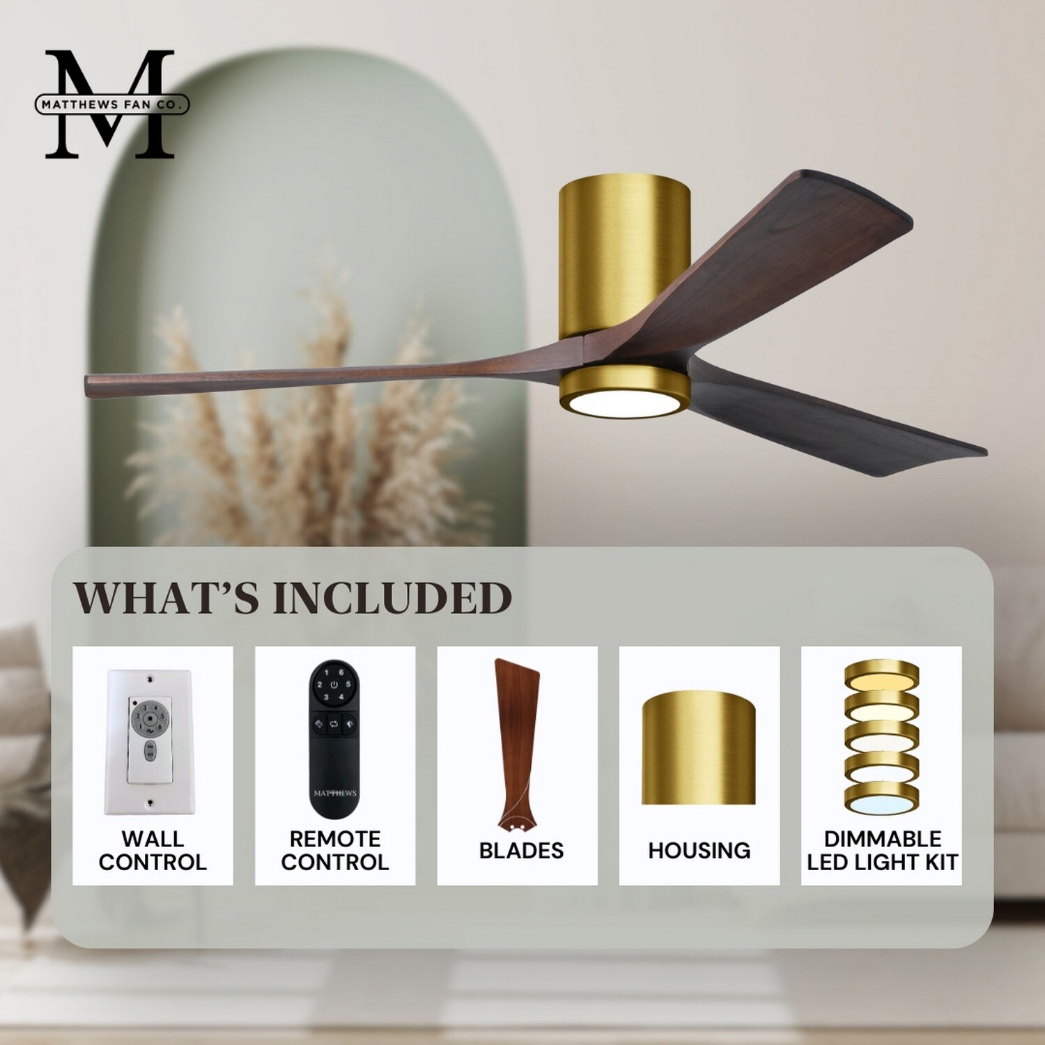 Matthews Fan Company IR3HLK-BRBR-WA-52 Ceiling-Fans - View #10