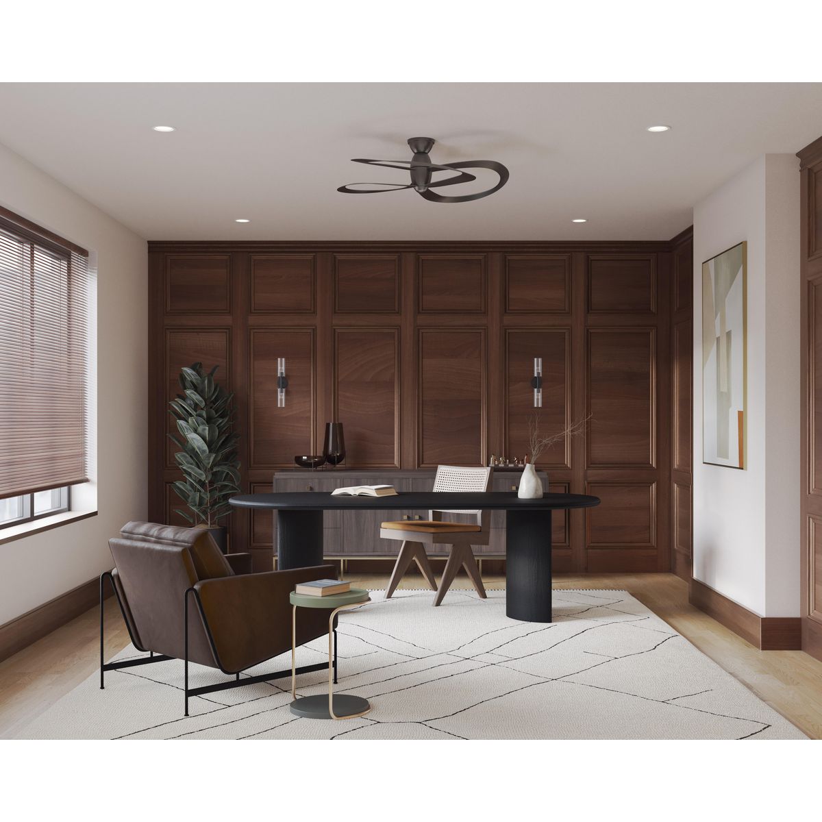 Willacy Black 48-Inch Smart Ceiling Fan with Remote