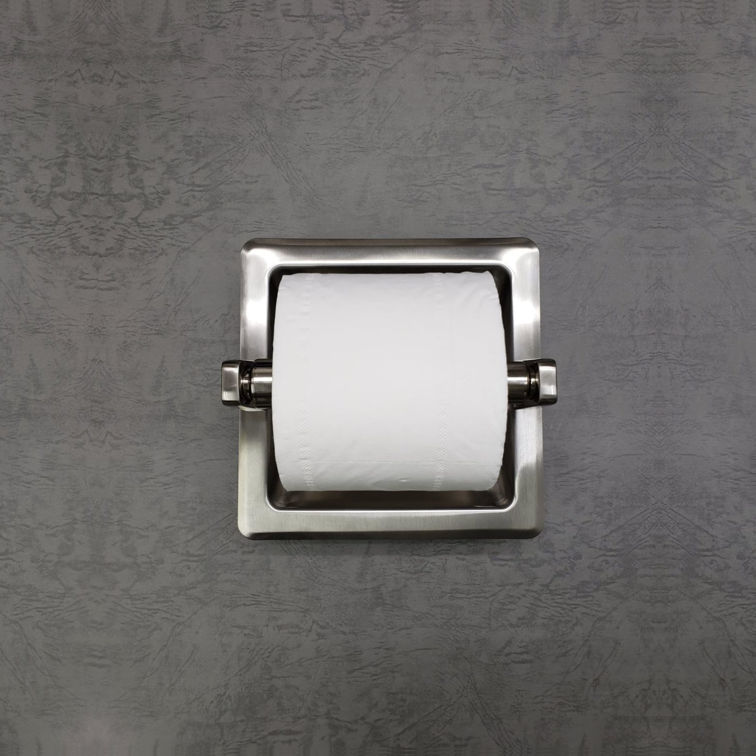 ARISTA Brushed Nickel Recessed Spring-loaded Toilet Paper Holder