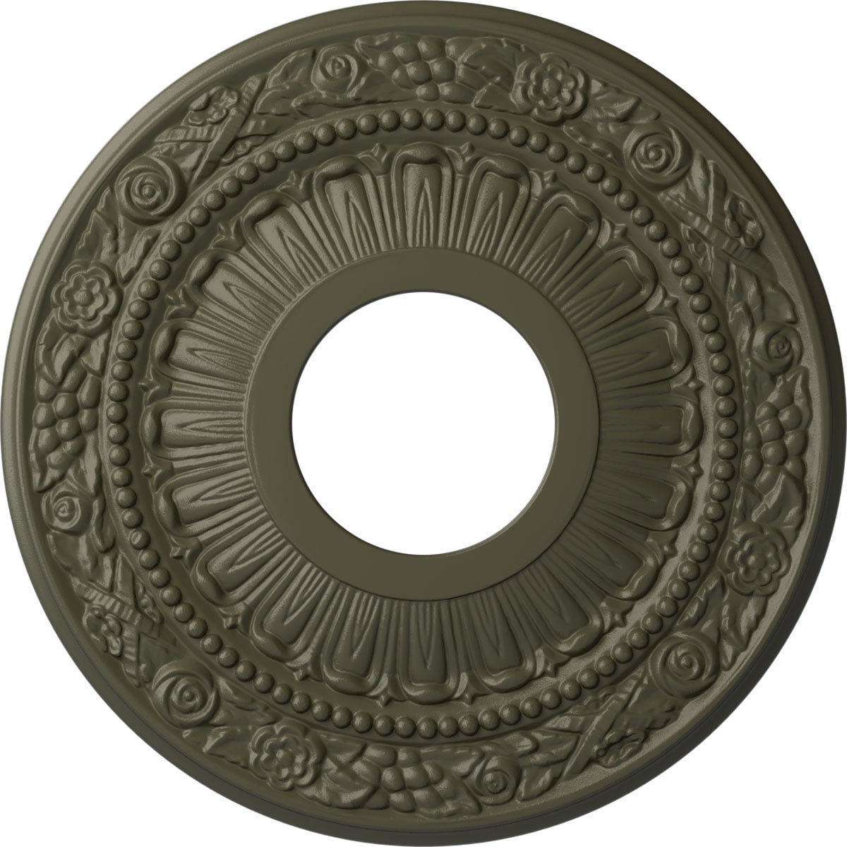 Ekena Millwork CM12NAWHF Nadia 12.125-in W x 12.125-in L Painted Witch Hazel Polyurethane Whole Ceiling Medallion