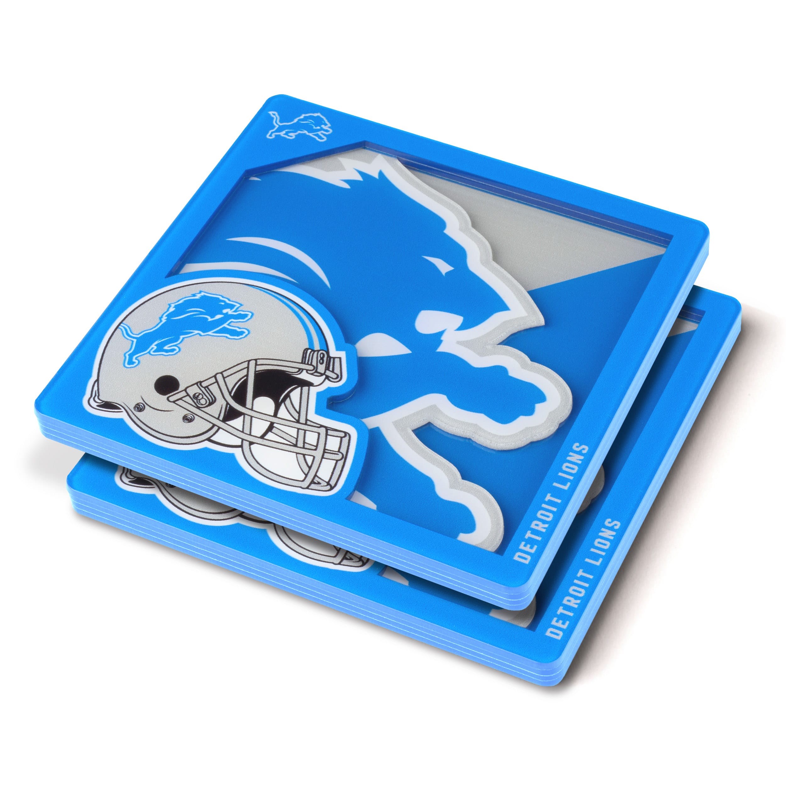 YouTheFan 8499962 NFL Detroit Lions 3D Logo Series Coasters