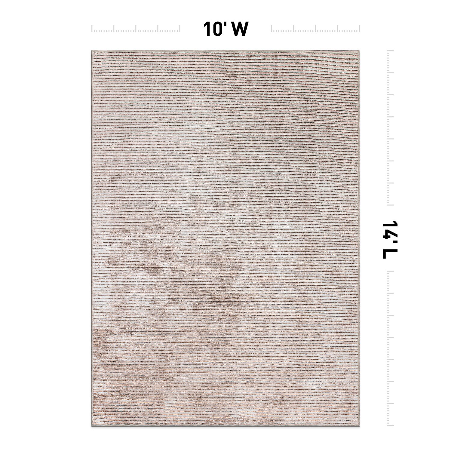 Beige Stripe Synthetic Flat Woven 10' x 14' Area Rug