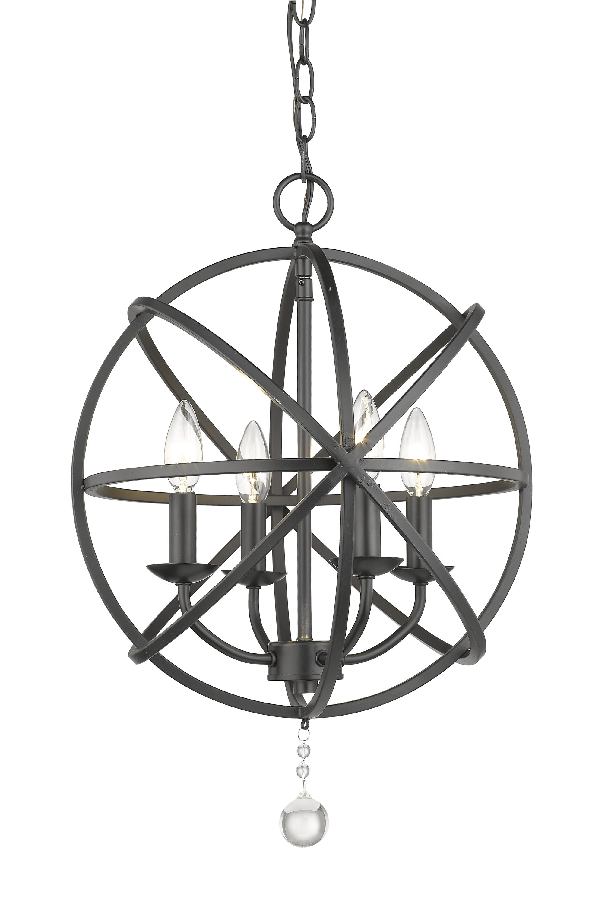 Z-Lite 458-16MB Tull 4 -Light Matte Black Modern/contemporary For Use in Dining Rooms, Foyers, Kitchens, Living Rooms Chandelier