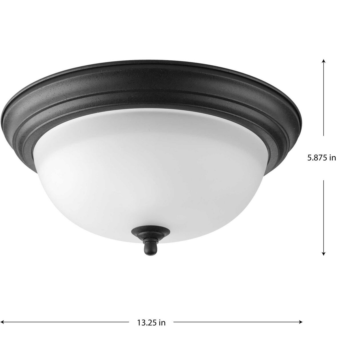 Forged Black Alabaster Glass 14'' Flush Mount Ceiling Light