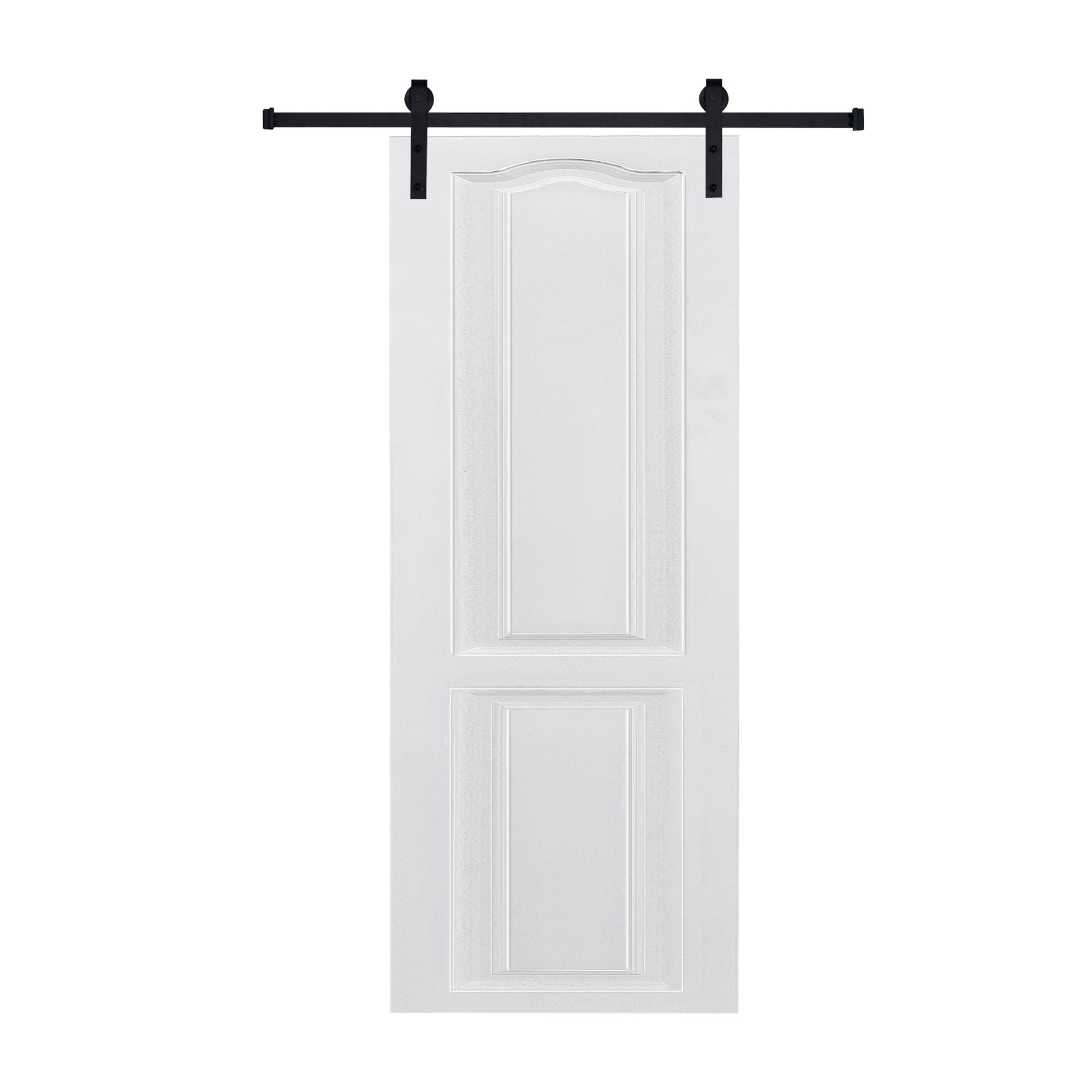 LOVMOR SF-L-T3910P381757 CNC crafted modern door 0.75 inch thick 12 inch x 80 inch MDF White Barn Sliding Door With Hardware kit