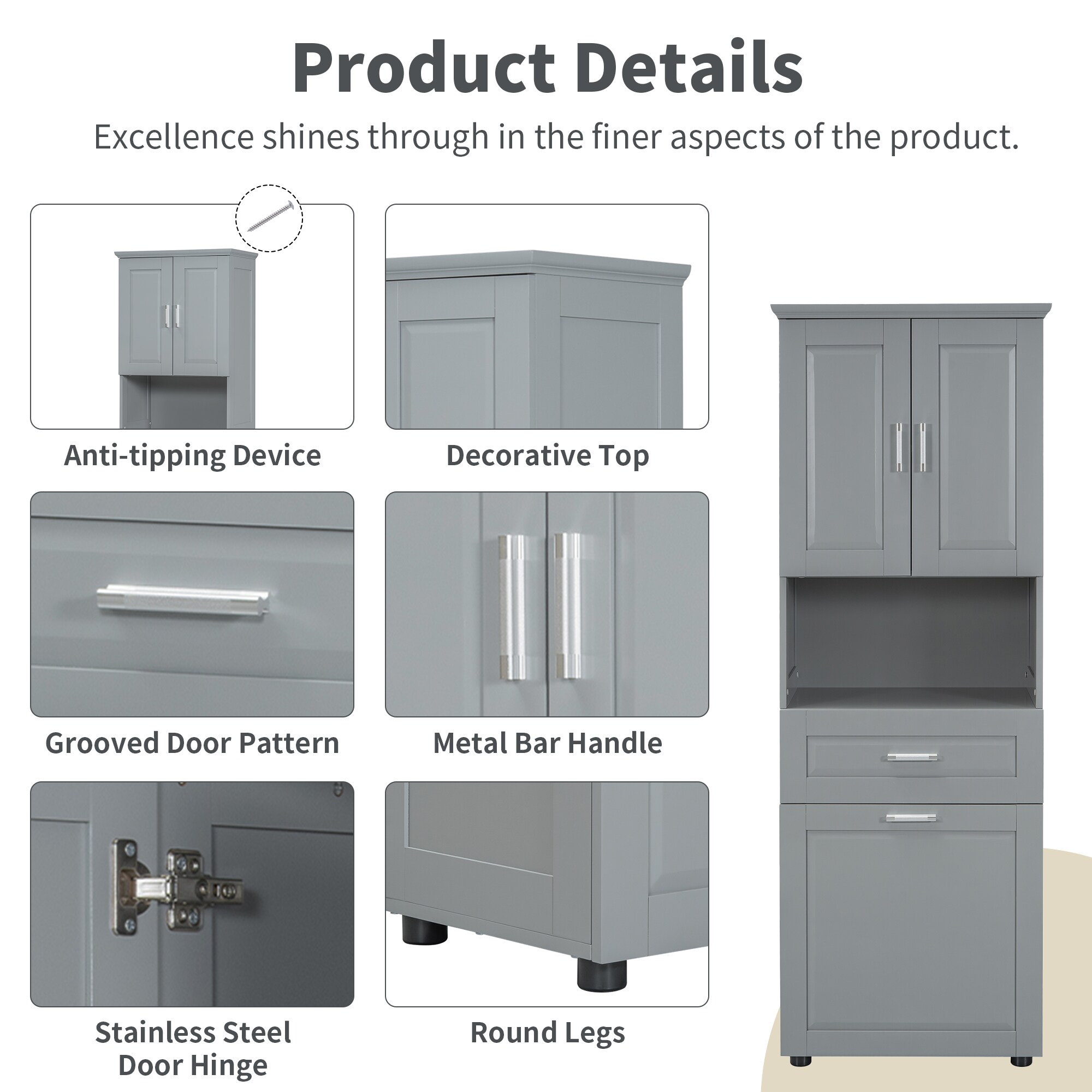 ModernLuxe L3P-WF323481AAE Bathroom-Wall-Cabinets - View #5