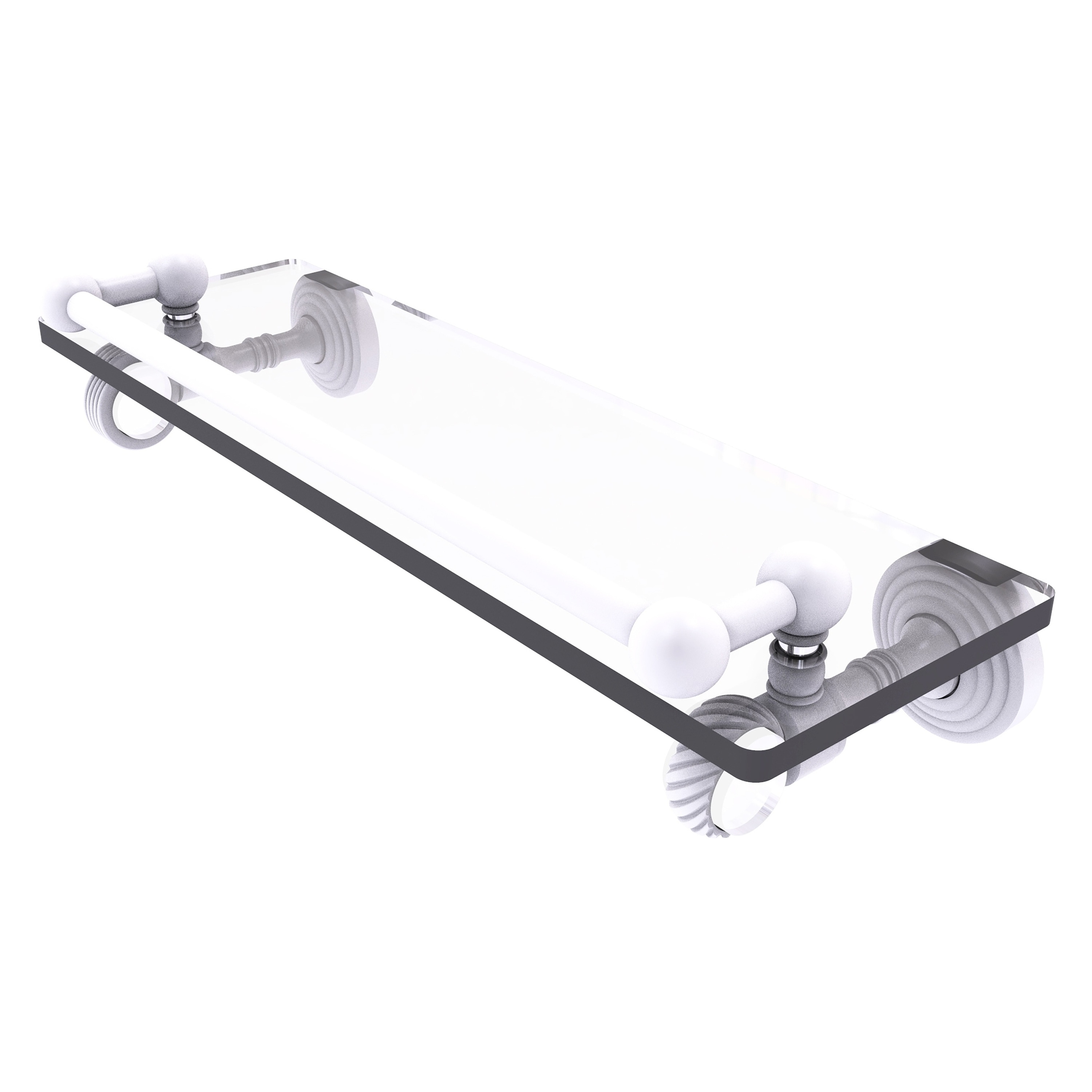 Allied Brass PG-1T-16-GAL-WHM Pacific Grove Matte White Wall mount Bathroom Shelf ( 16-in x 3.5-in x 5-in )