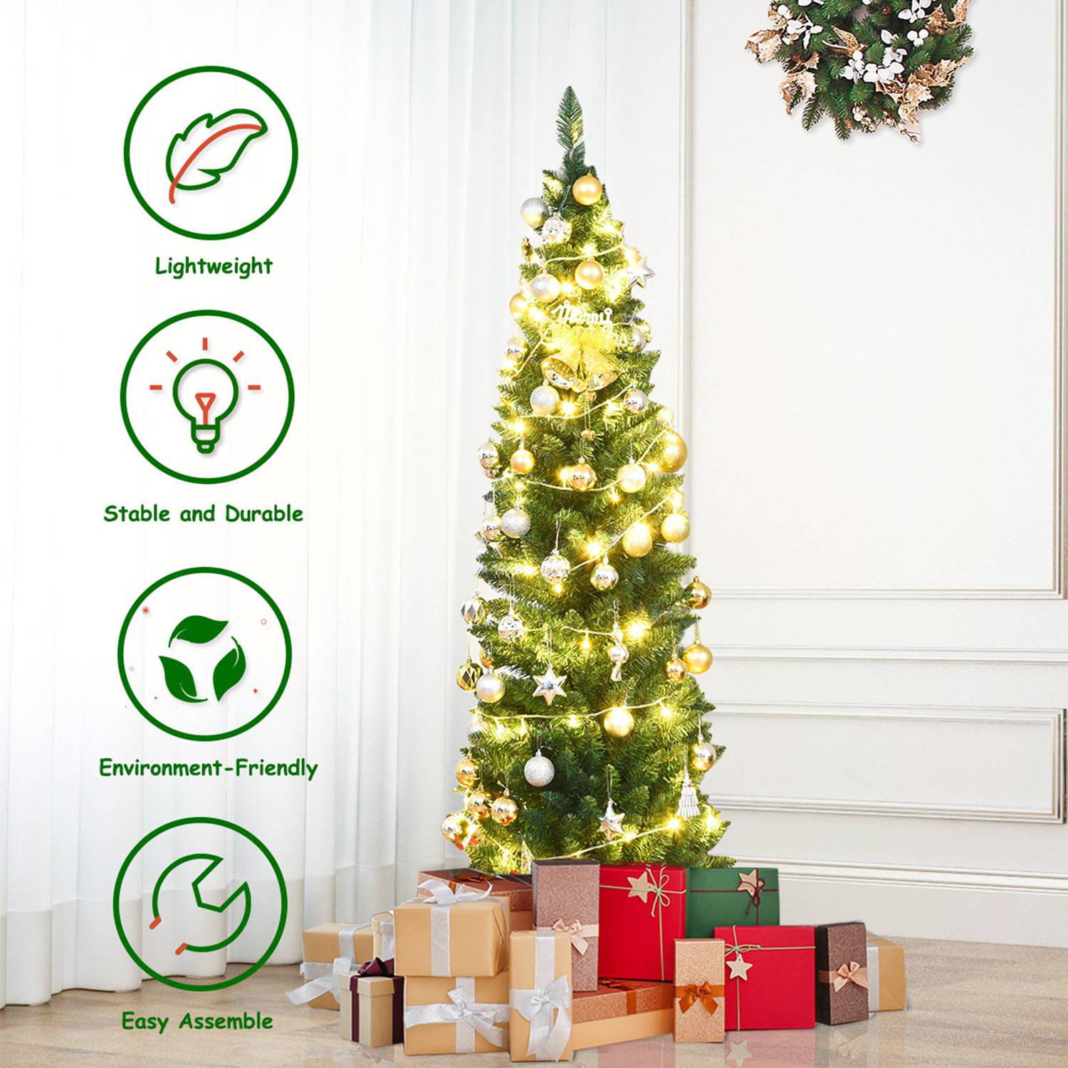 Costway CSHY000376 Artificial-Christmas-Trees - View #8