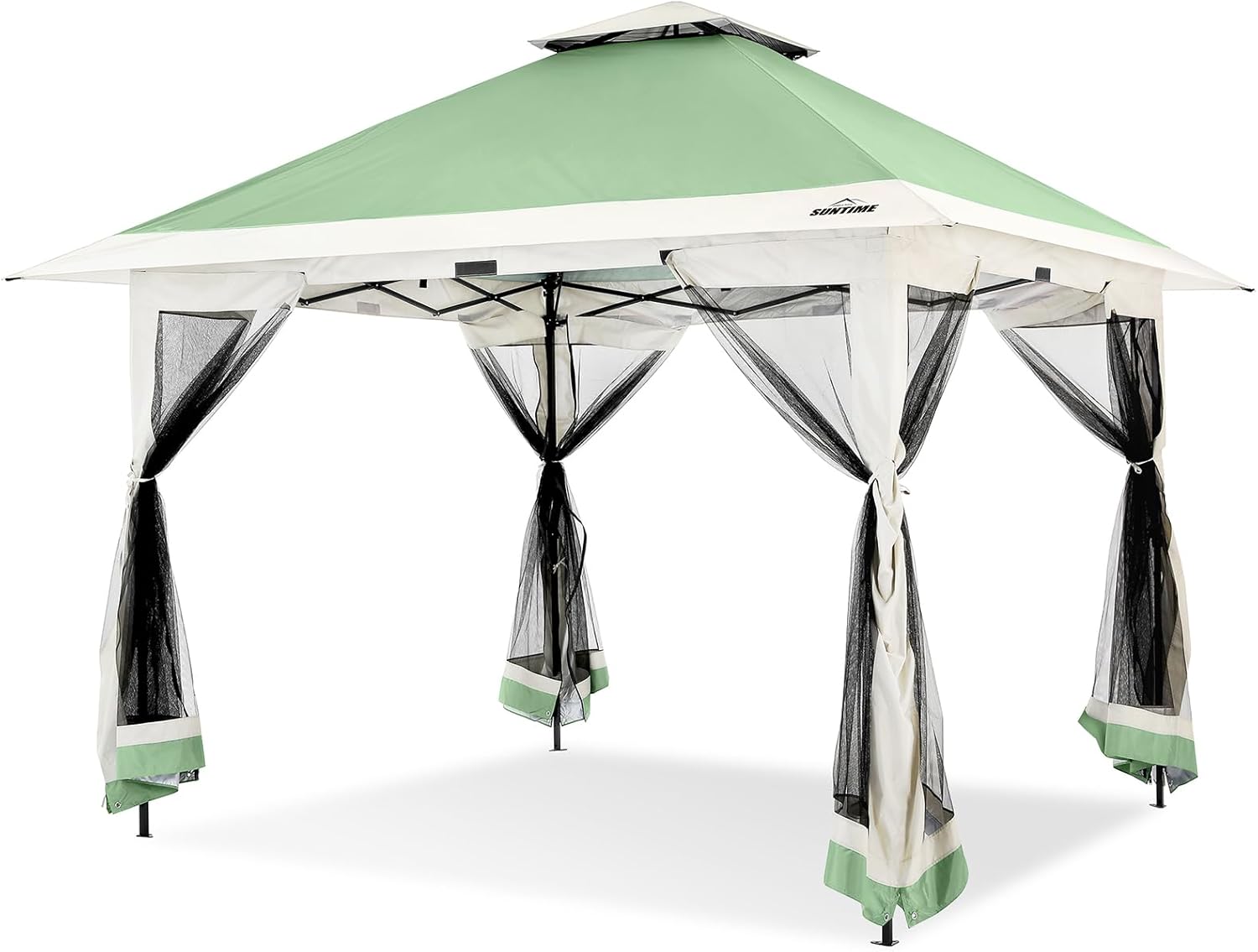 CESICIA GA-ZT-20 13-ft x 13-ft Gazebos Olive Gazebo with Soft Top Roof (Screen Included)