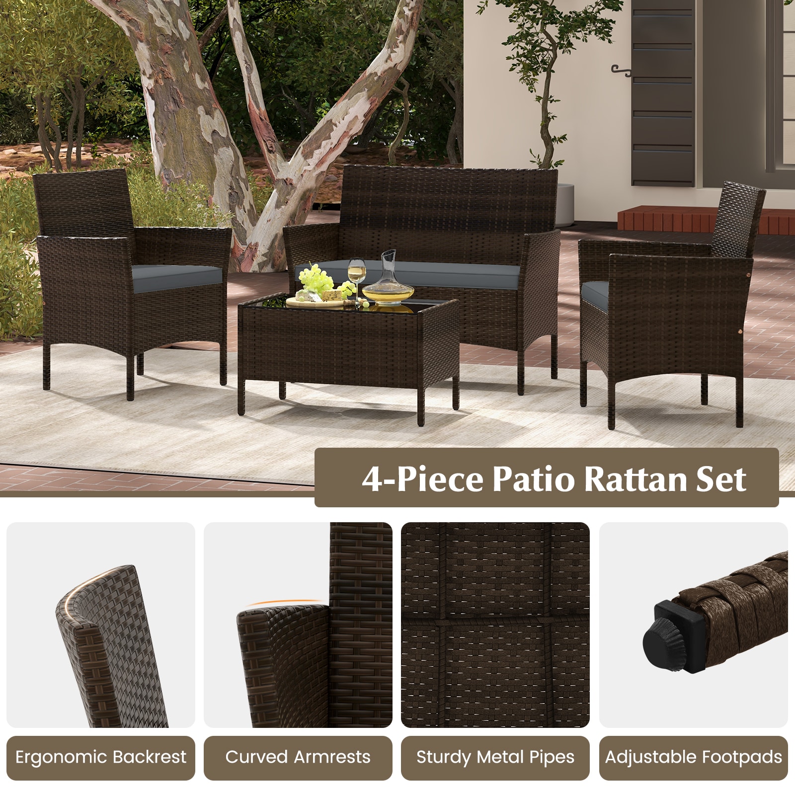 Forclover HYFW-1887BE Patio-Conversation-Sets - View #3