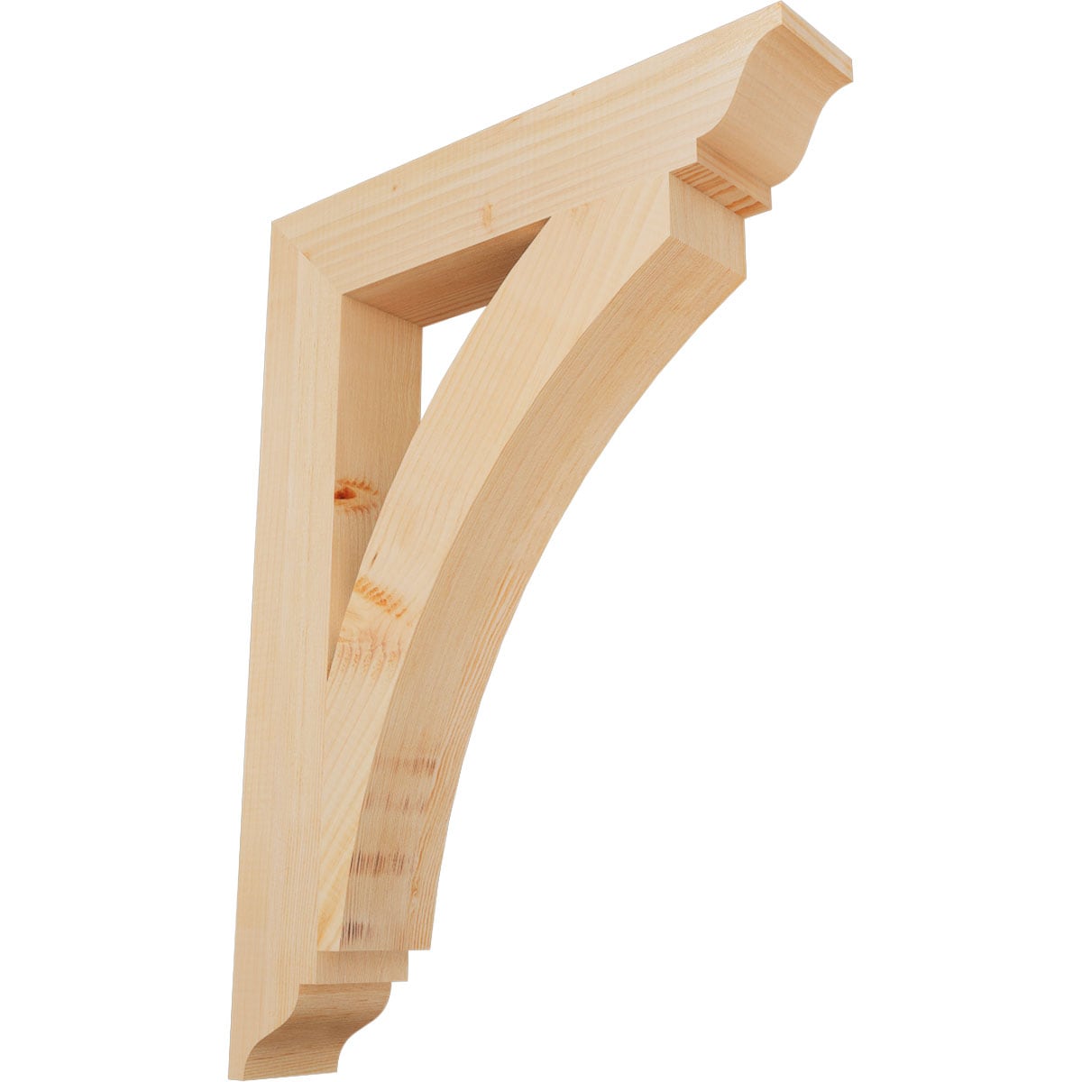 Ekena Millwork BKT04X22X30THR01SDF Thorton traditional smooth 3-1/2-in x 22-in x 30-in Douglas fir Brown Wood Standard bracket