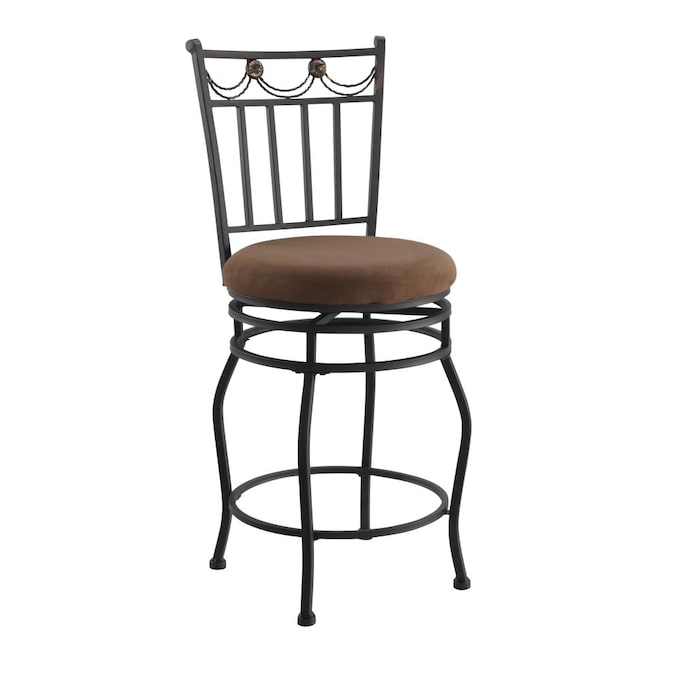 Linon Swag Counter Stool 24 Brown, 24 Inch Swivel Bar Stools With Back