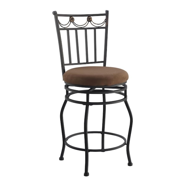 Linon Swag Counter Stool 24 Brown In, Antique Bronze Metal Bar Stools With Backs