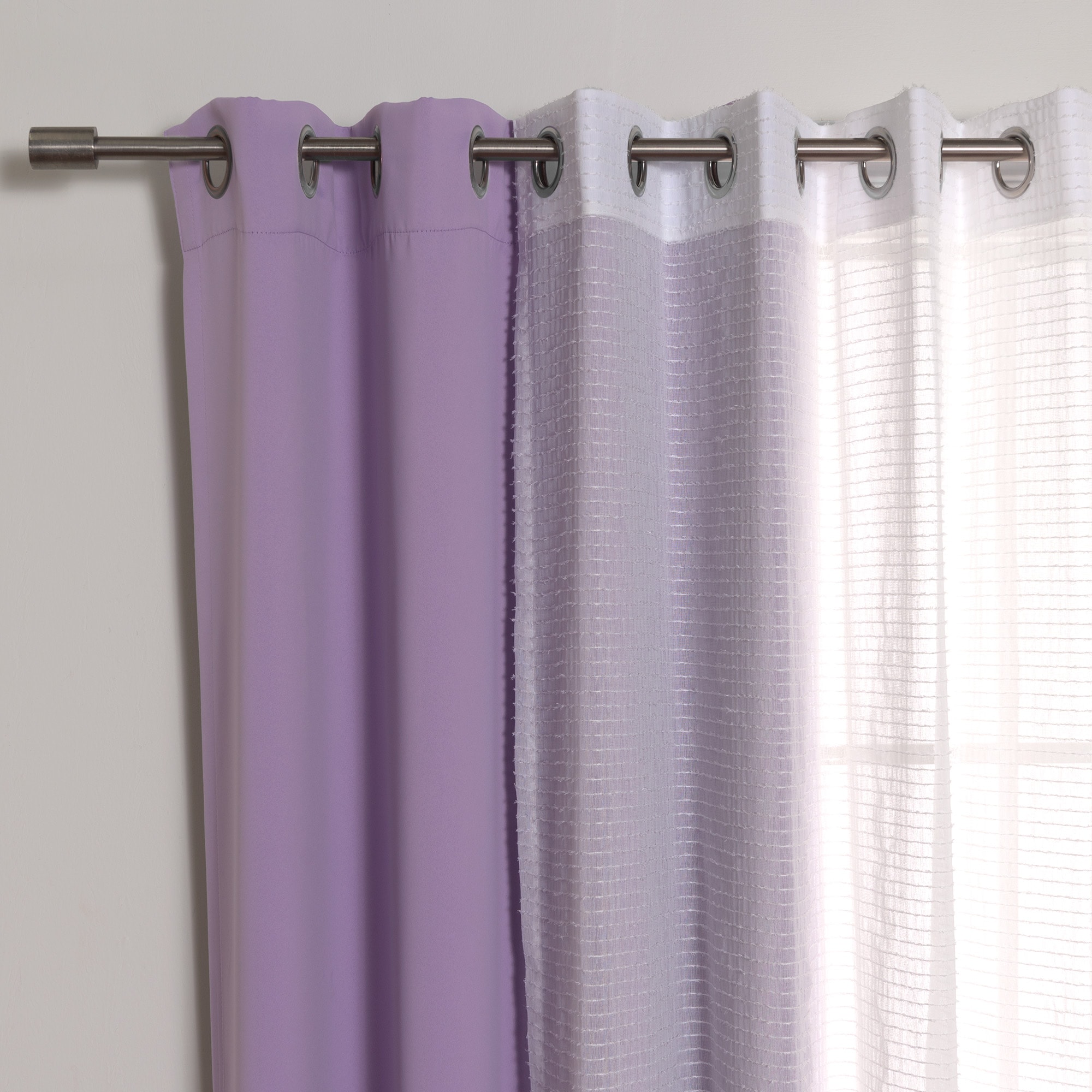 Best Home Fashion MM-STRIPE-84-LAV curtains - View #2