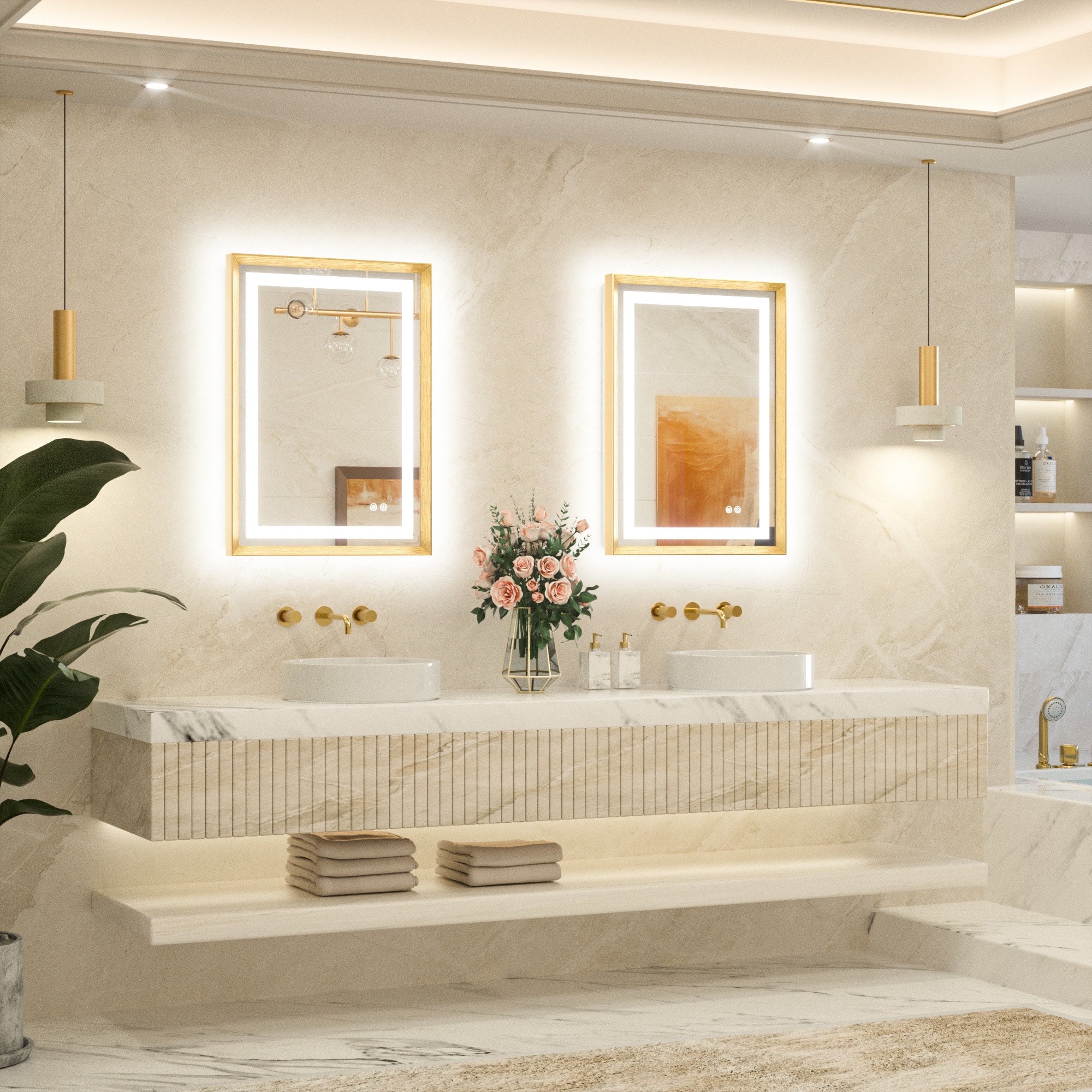 TETOTE LSC-TE-2230GD-B66 Framed-Bath-Mirrors - View #2