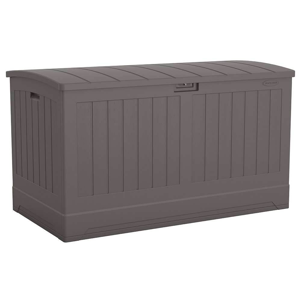 Patiowell 56.3-in L x 32.1-in 230-Gallons Black Plastic Deck Box in the Deck  Boxes department at